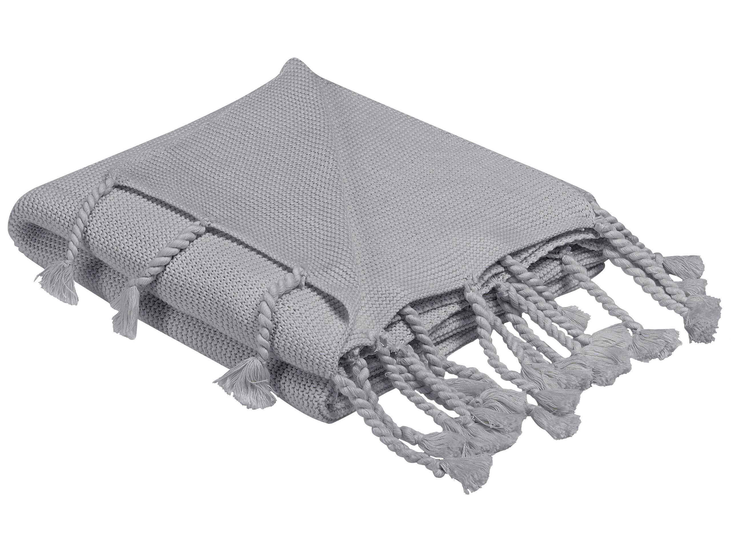 Beliani Kuscheldecke aus Baumwolle Skandinavisch NAZILLI
