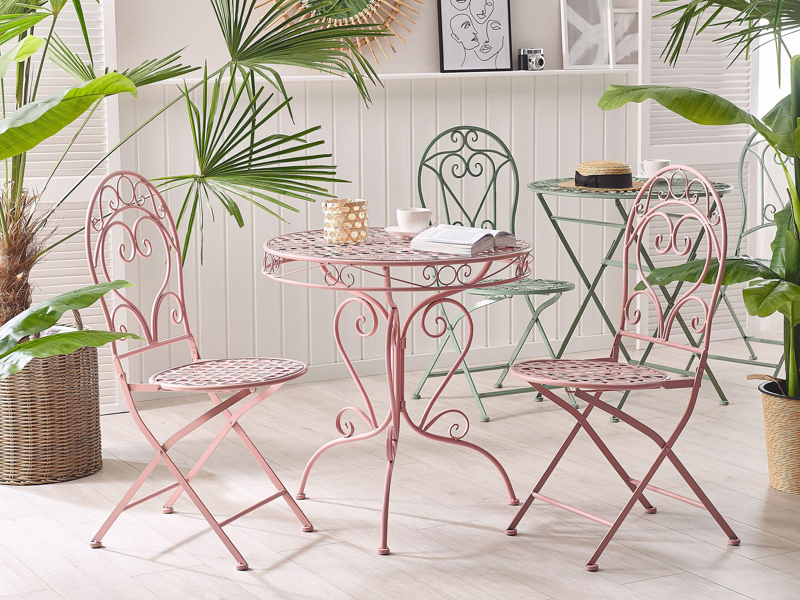 Beliani Outdoor Bistrotisch aus Eisen Retro ALBINIA