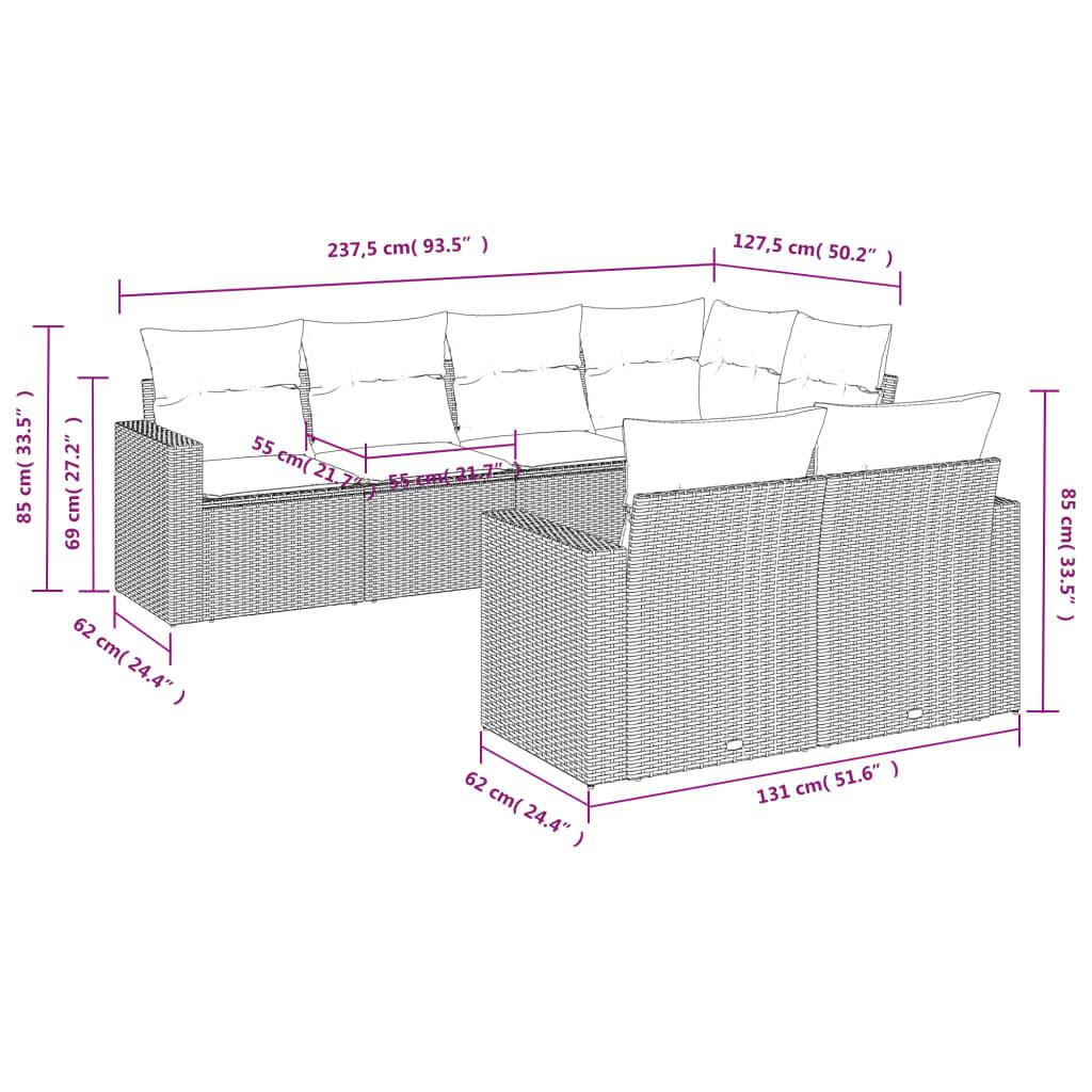 VidaXL Garten sofagarnitur poly-rattan