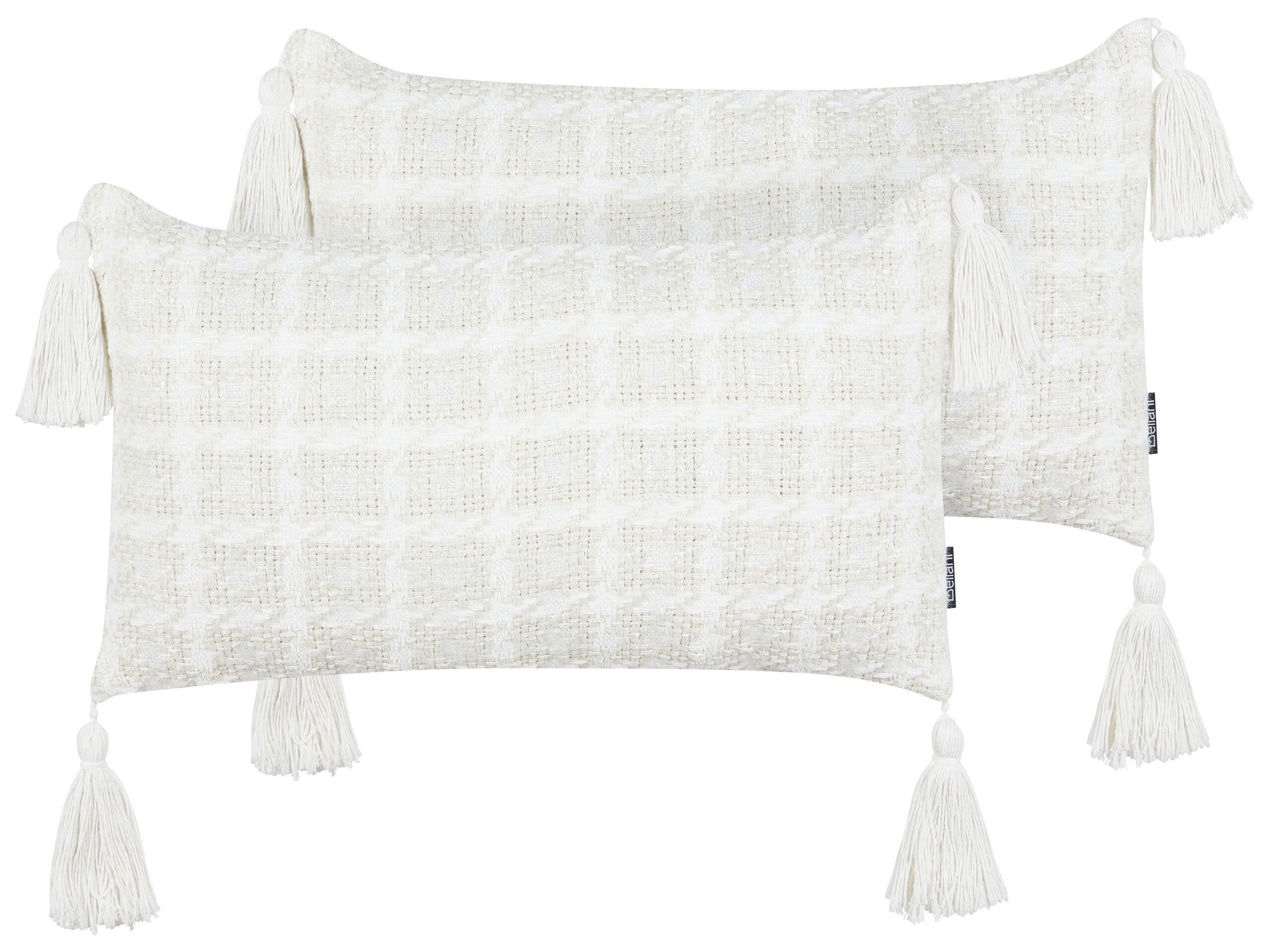 Beliani Dekokissen 2er Set aus Polyester Boho DOURIS