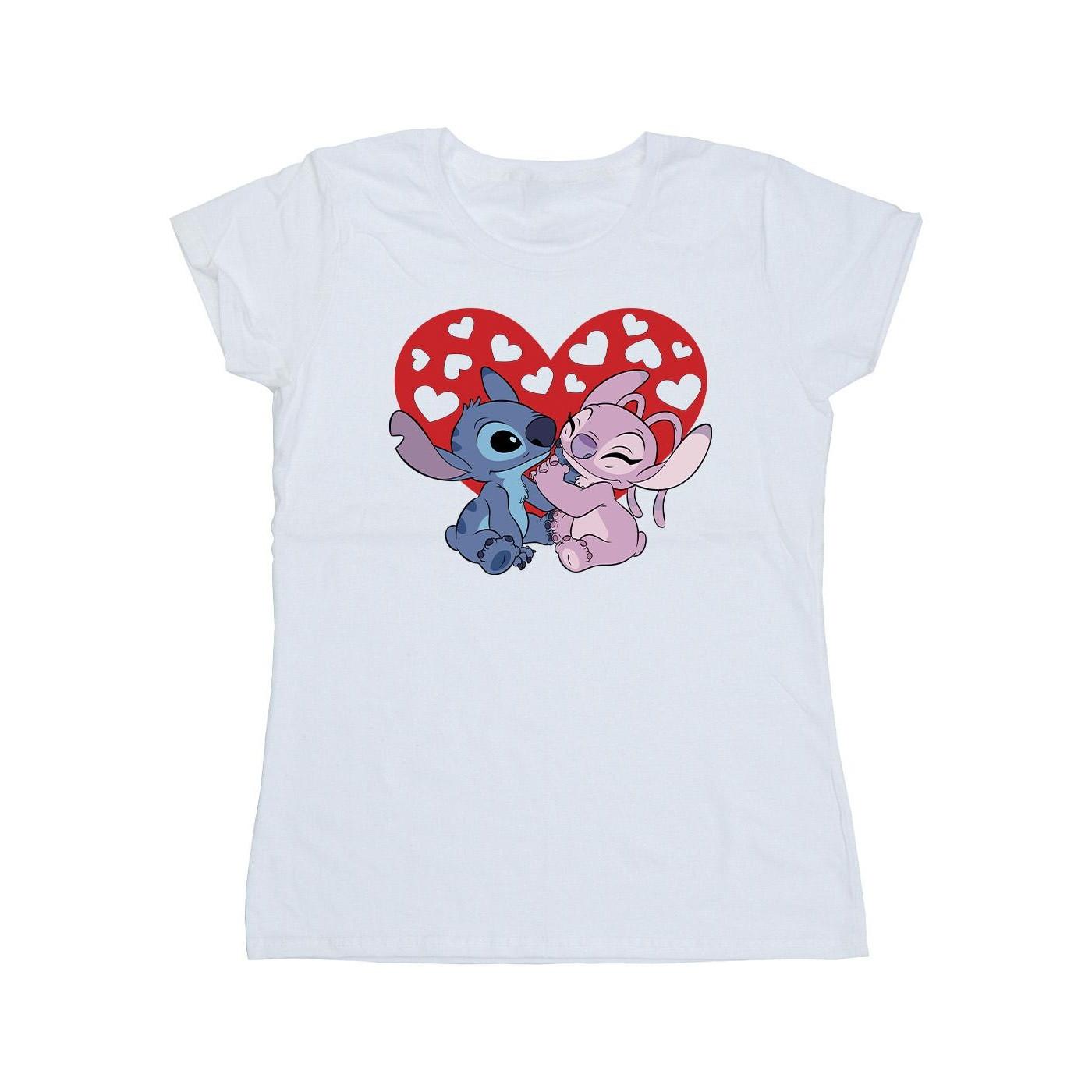 Disney Stitch und Angel Herz Print T-Shirt