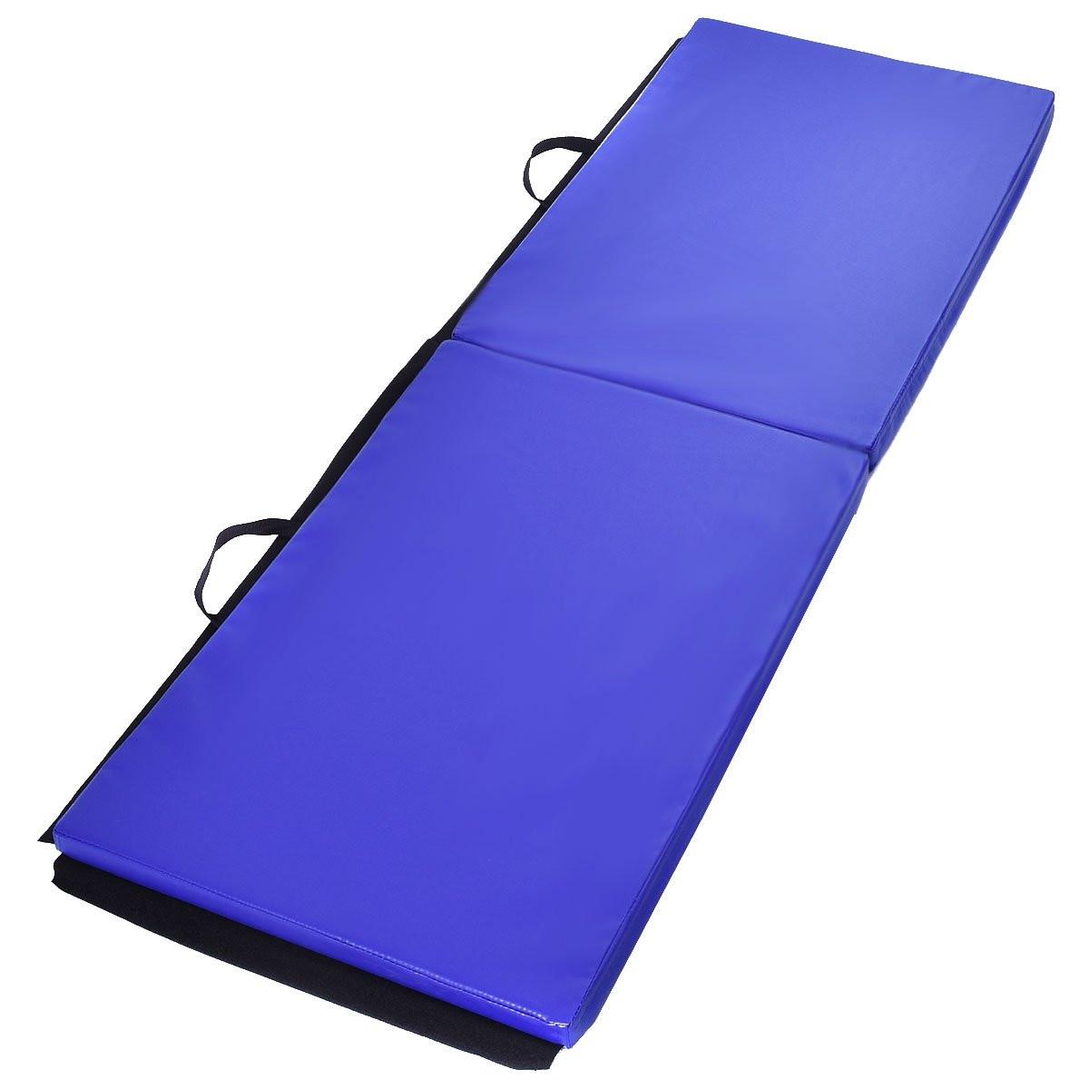 Northix Weichbodenmatte Gymnastikmatte Yogamatte Klappmatte Turnmatte 180x60x4cm -blau