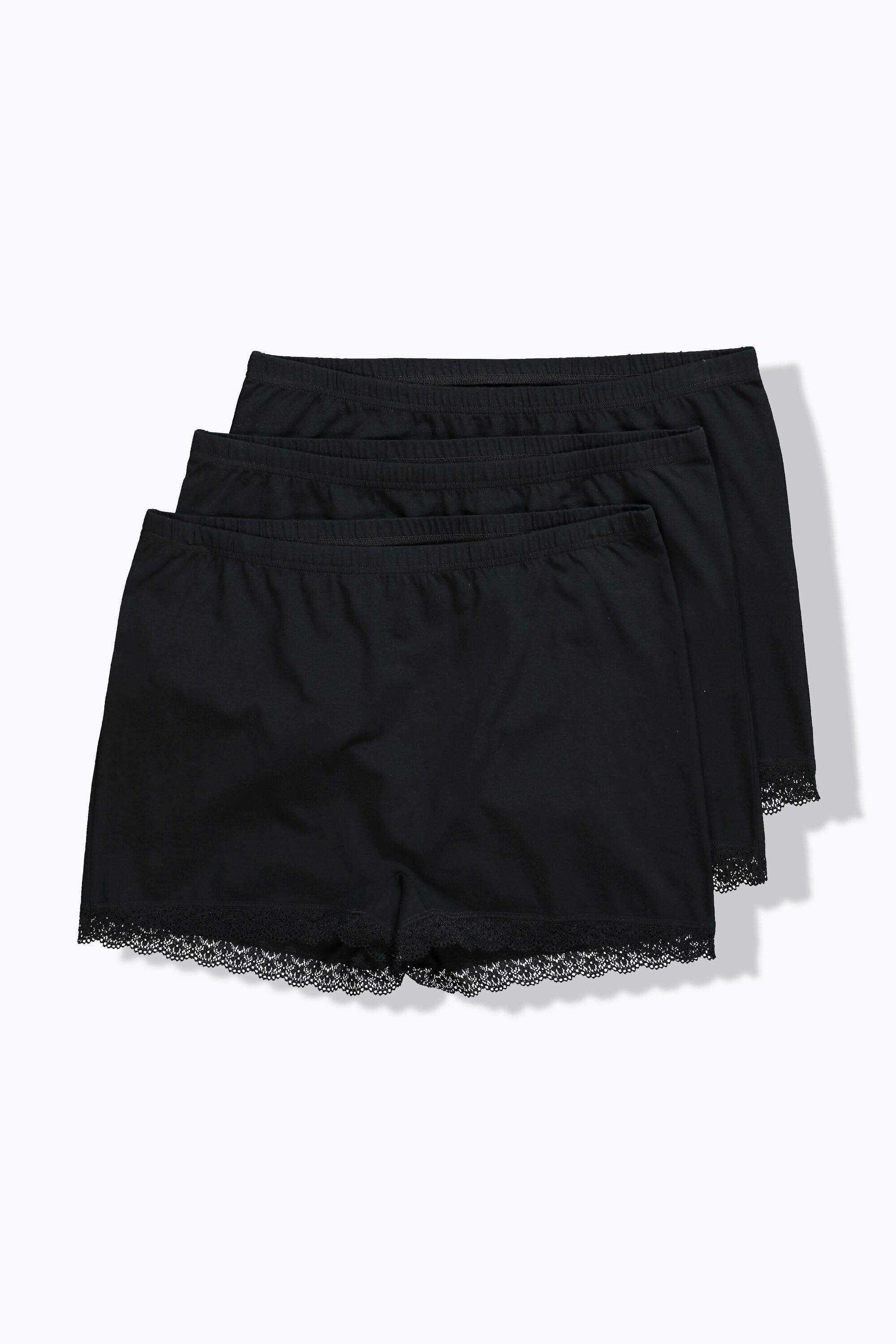 Ulla Popken Pantys, 3er-Pack, Spitzenband