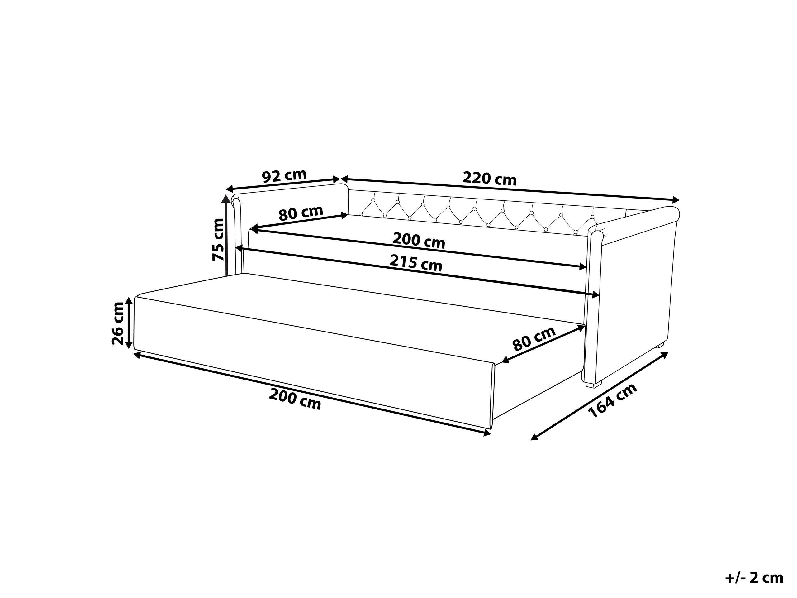 Beliani Ausziehbett aus Polyester Glamourös LIBOURNE