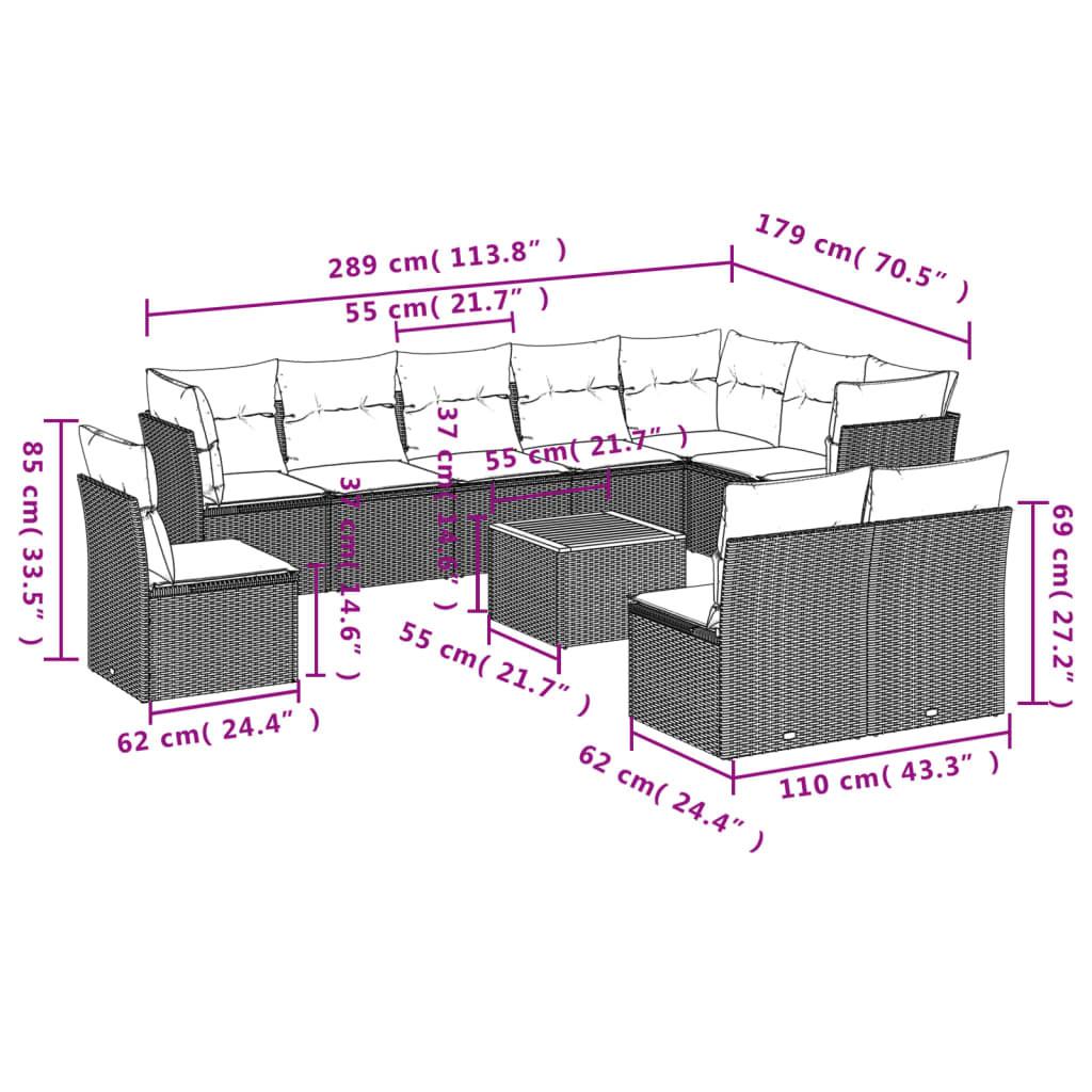 VidaXL Garten sofagarnitur poly-rattan