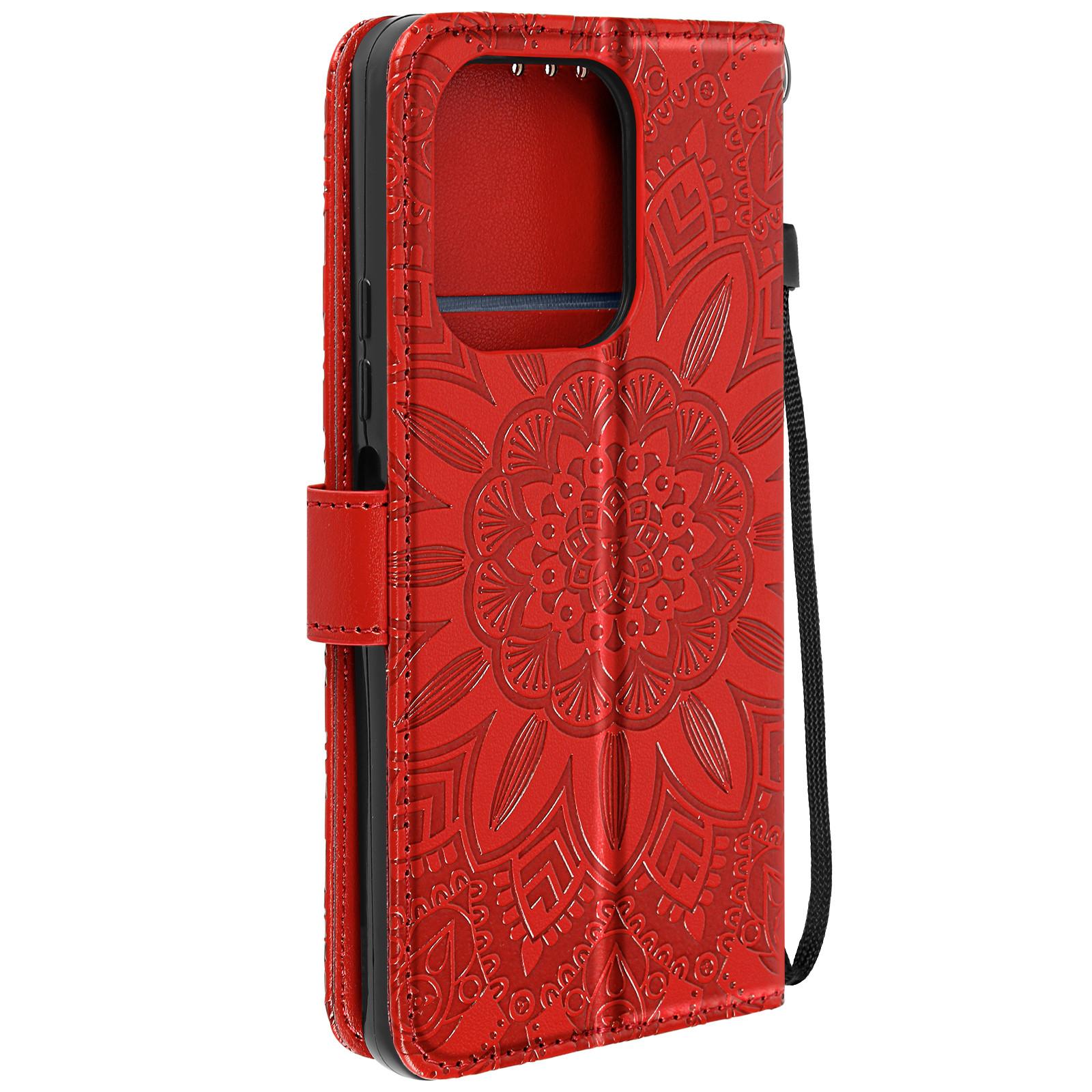 Avizar Redmi Note 13 4G Wallet Hülle Rot