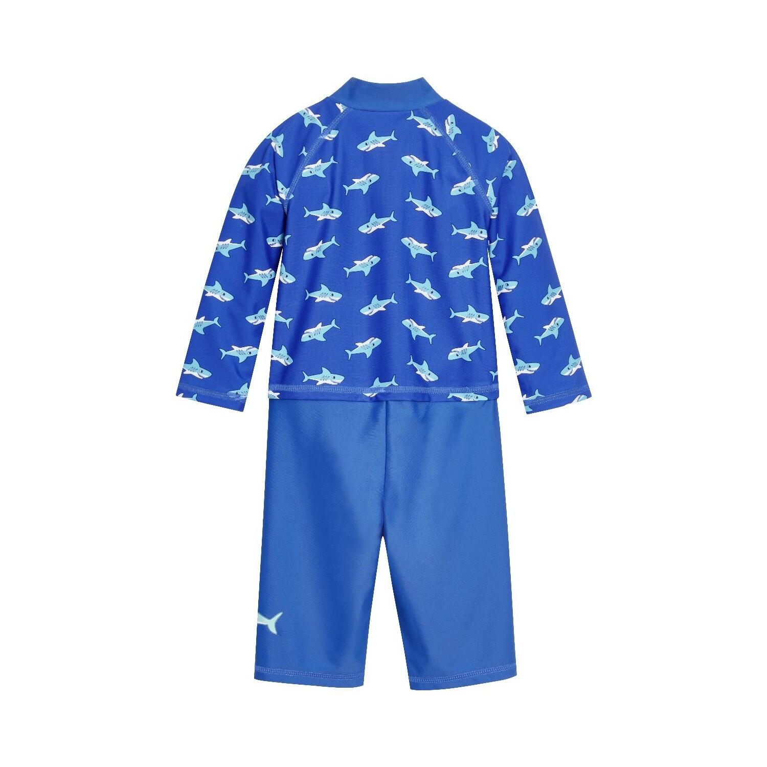 Playshoes badeanzug arm 1/1 mit uv-schutz, baby shark