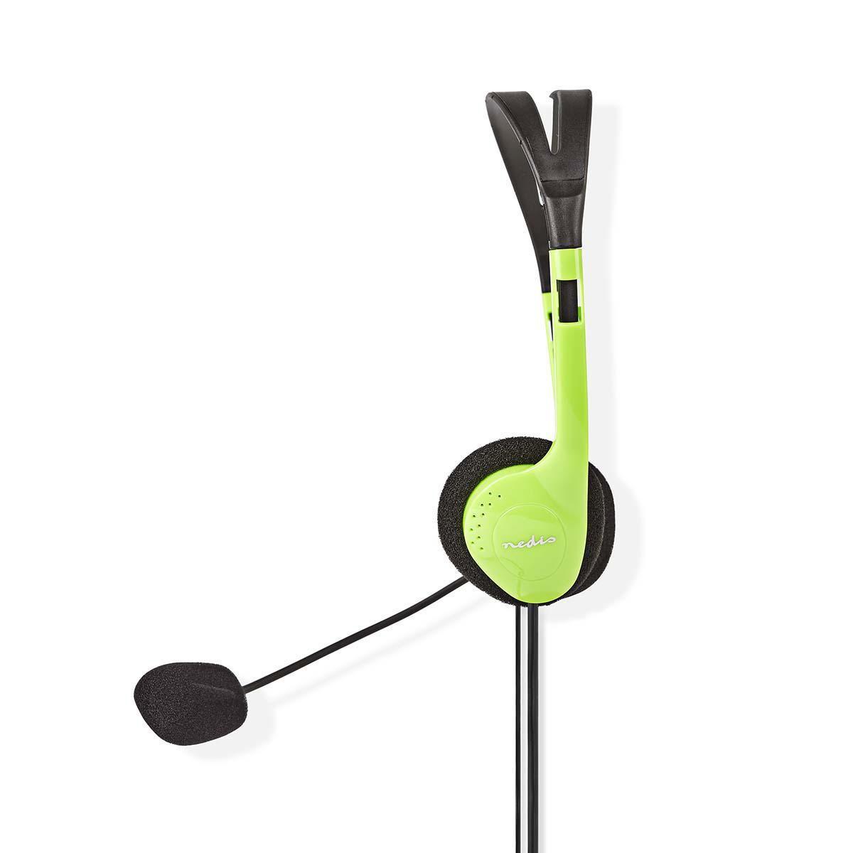 Nedis PC -Headset | On-Ear | Stereo | 2x 3,5 mm | Faltbares Mikrofon | Grün