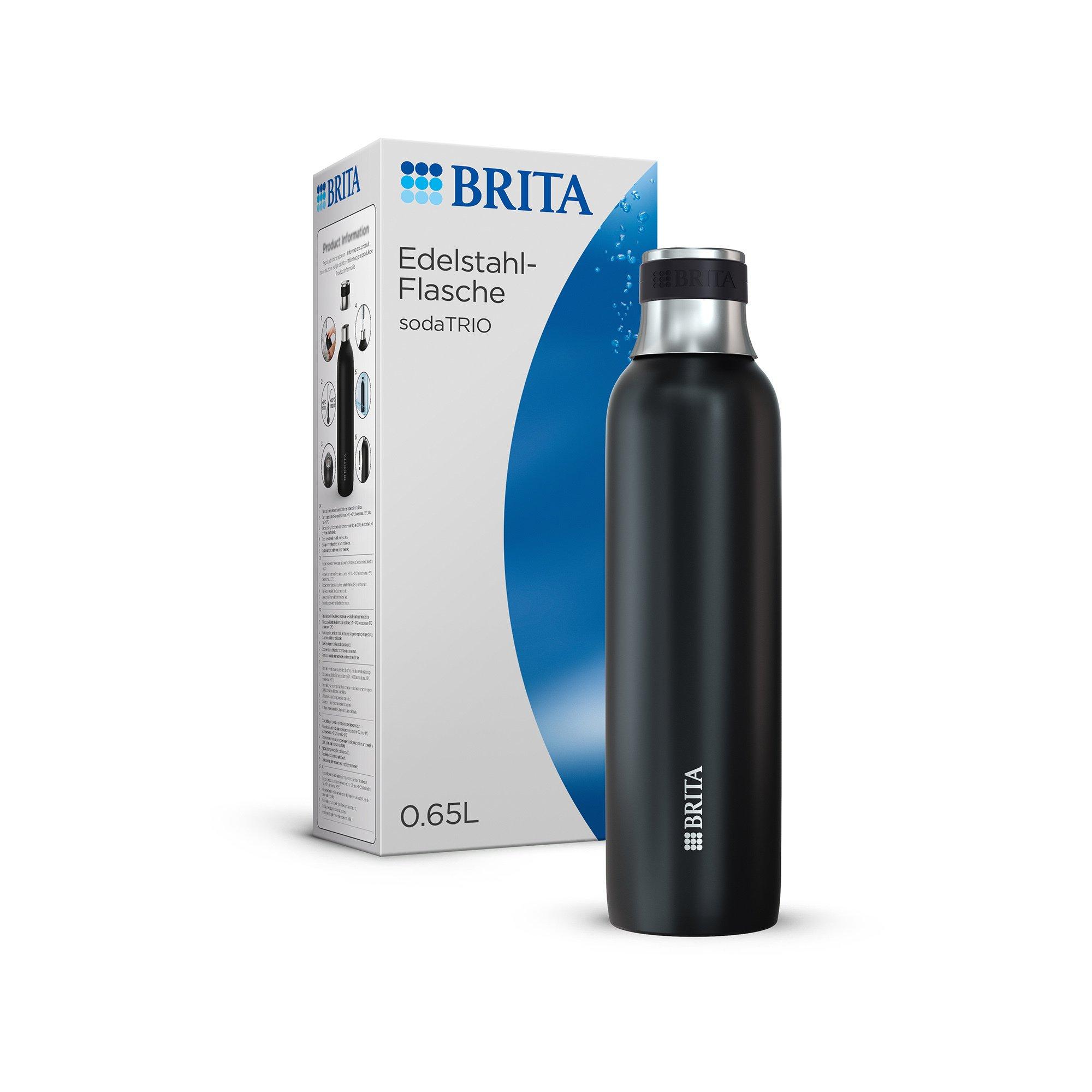 BRITA Wassersprudler-Flasche sodaTRIO Steel