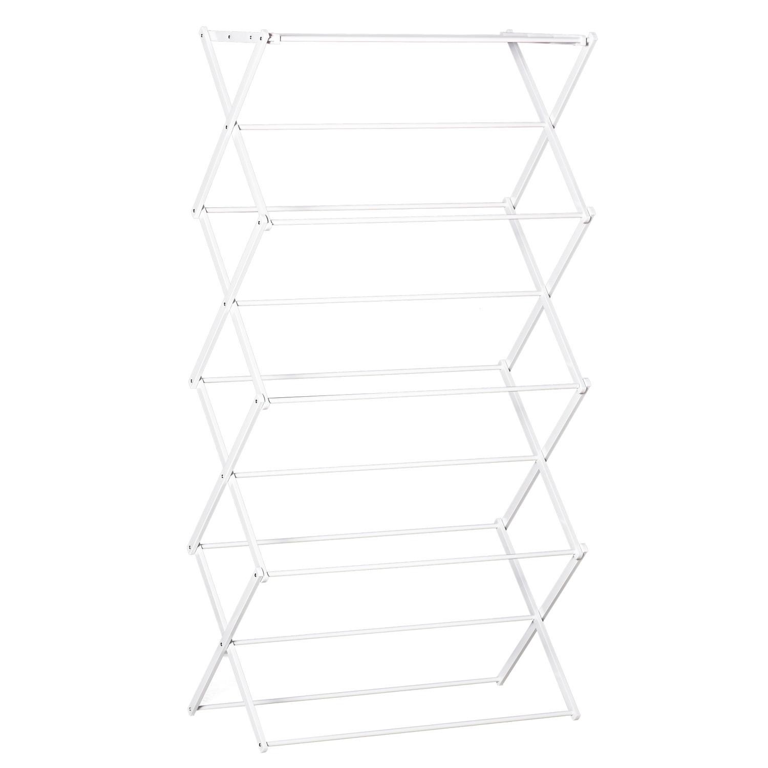 Northio Wäscheständer Faltbar 8-Stufig Turmtrockner Metall Kunststoff Weiß 74X35X144Cm