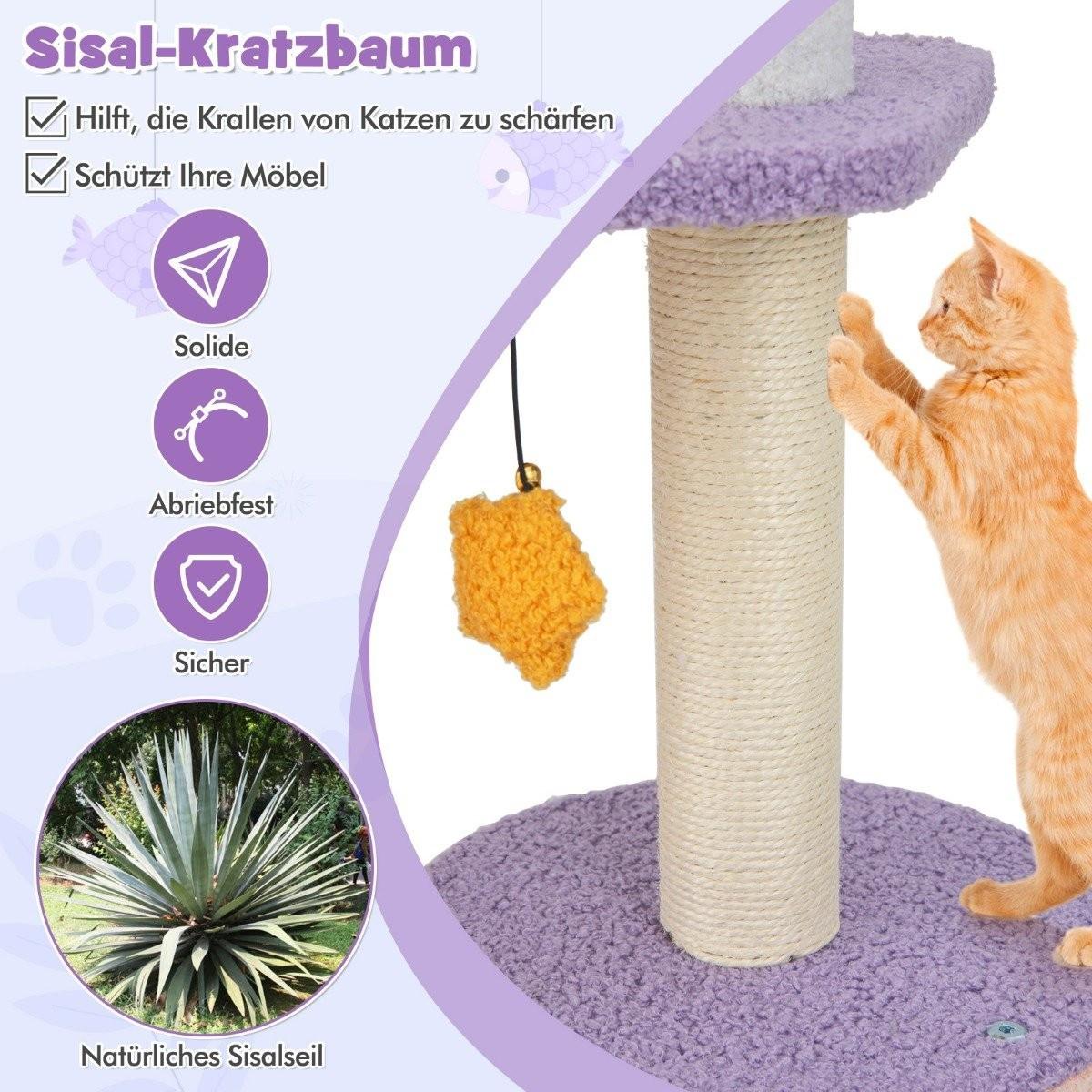 Northio Kratzbaum Katzenbaum mit Katzenhöhle niedlicher Katzenkratzbaum 68 x 48 x 167 cm