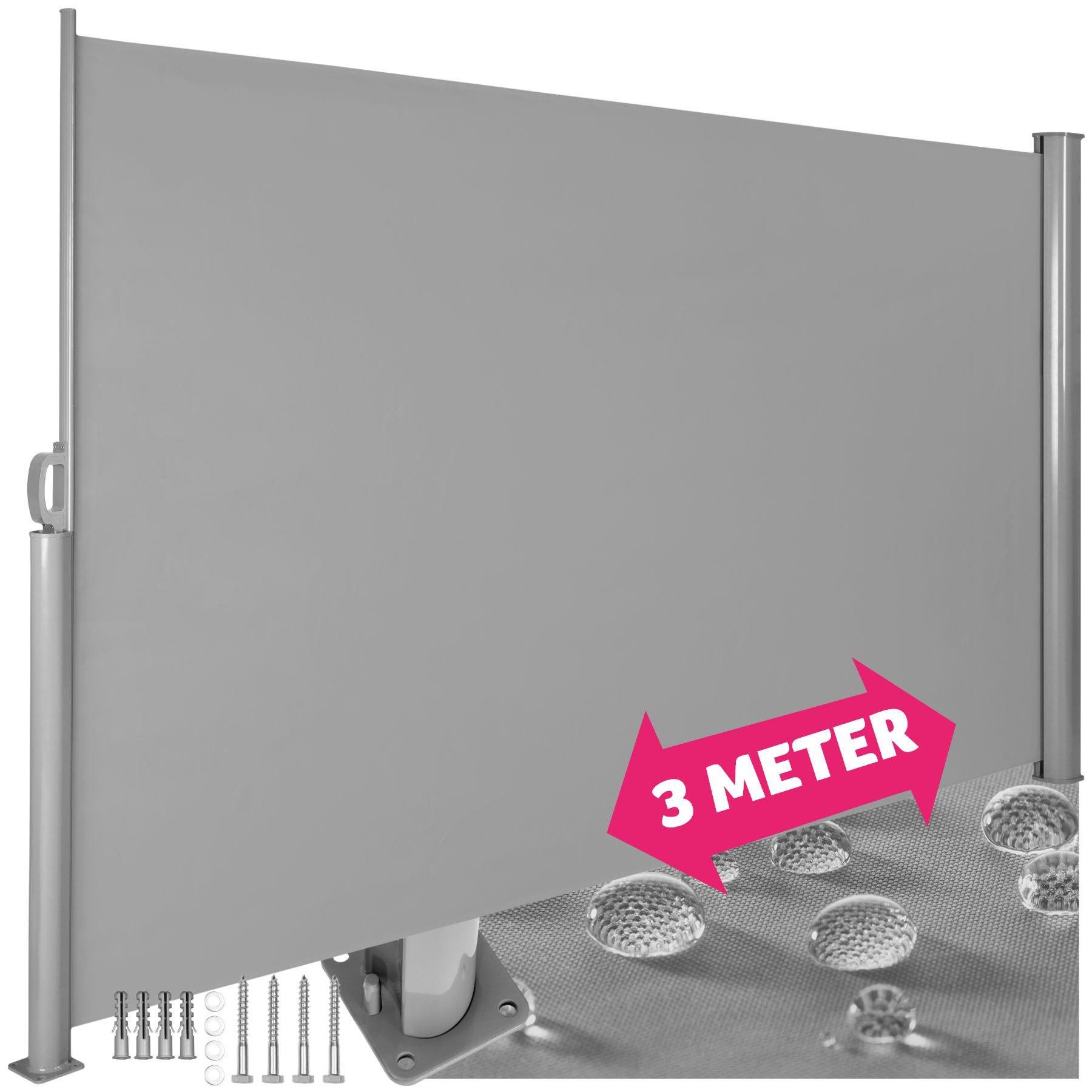 Tectake Aluminium Seitenmarkise ausziehbar mit Aufrollmechanismus