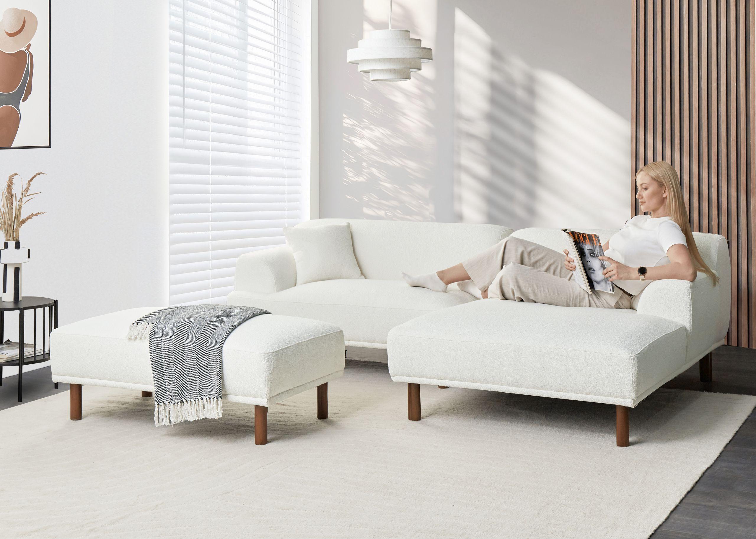 Beliani Ottomane aus Bouclé Modern HOLT