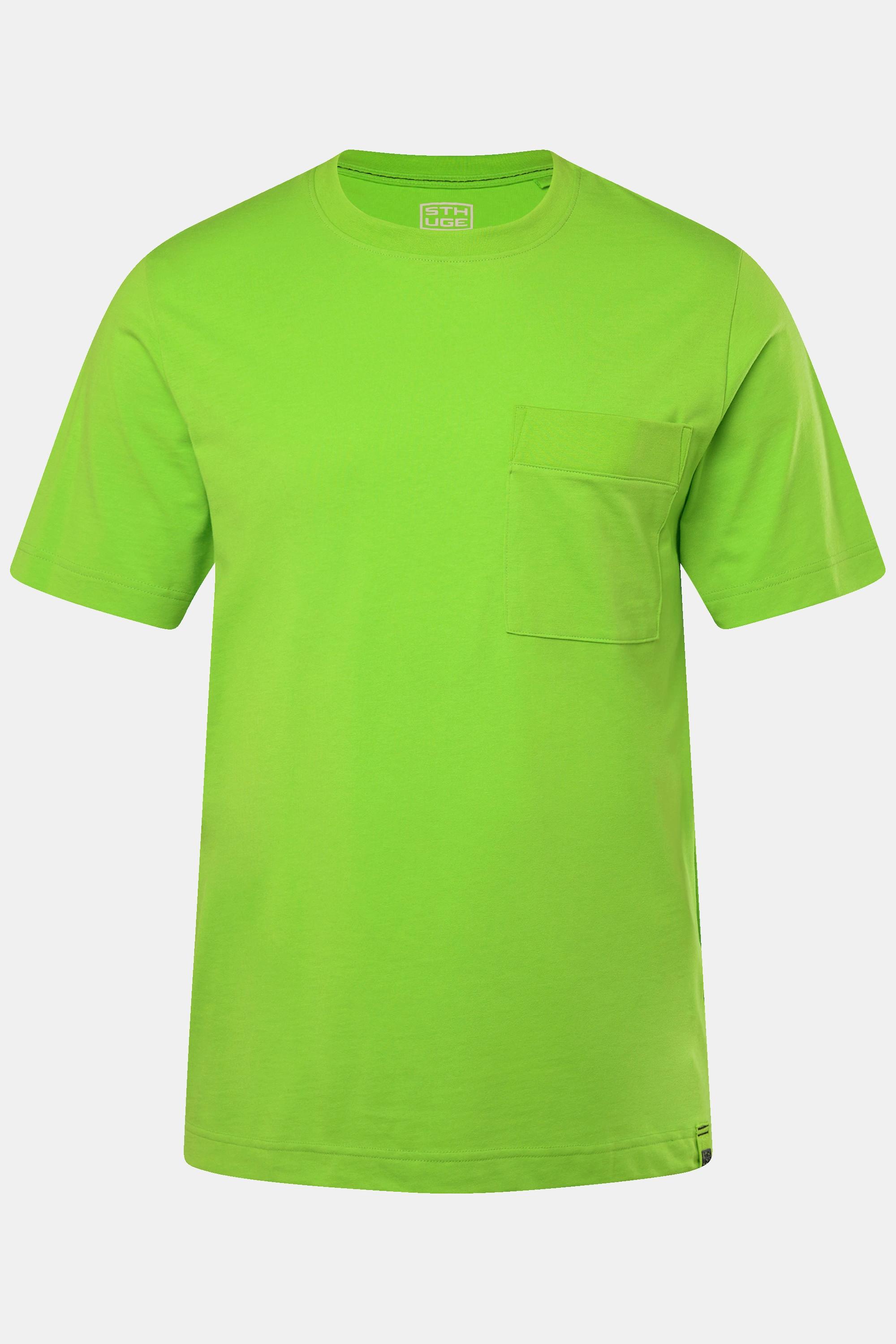 Sthuge Kurzarm Rundhals T-Shirt mit Brusttasche