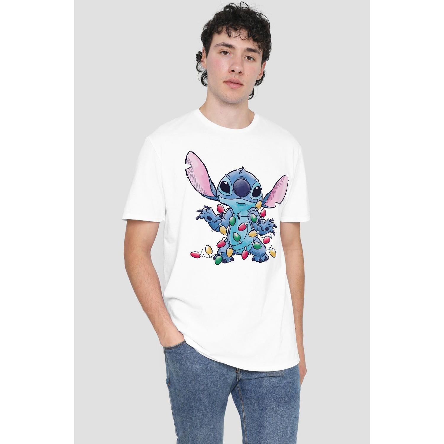 Lilo & Stitch Stitch Christmas Lights Kurzarm T-Shirt