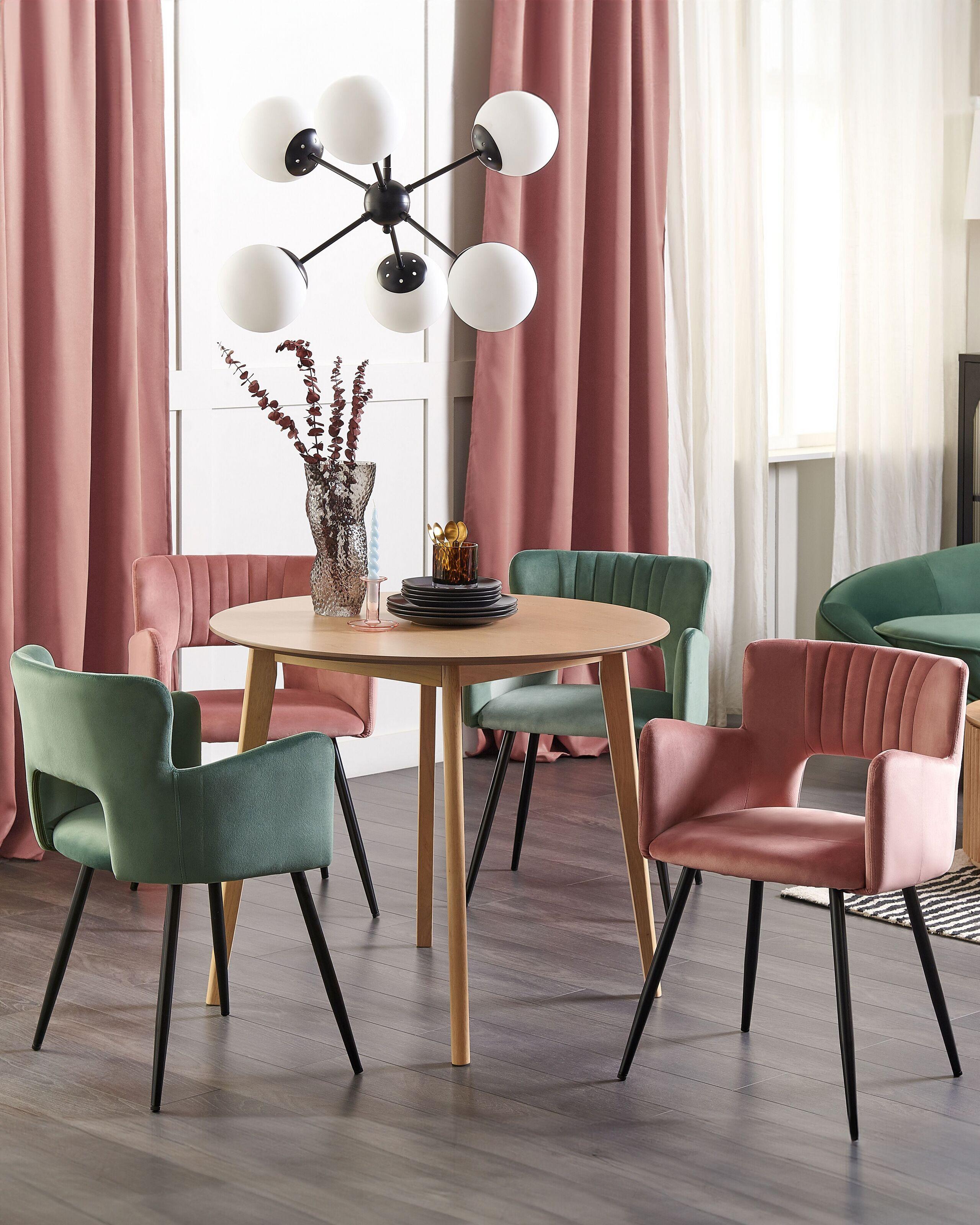 Beliani Esszimmerstuhl 2er Set aus Samtstoff Modern SANILAC