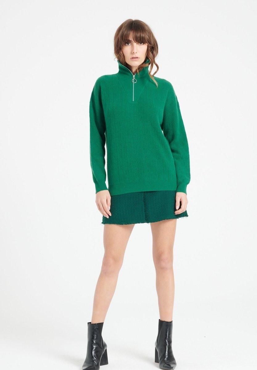 Studio Cashmere8 LILLY 28 Pullover mit Schornsteinkragen und Reißverschluss - 100% Kaschmir