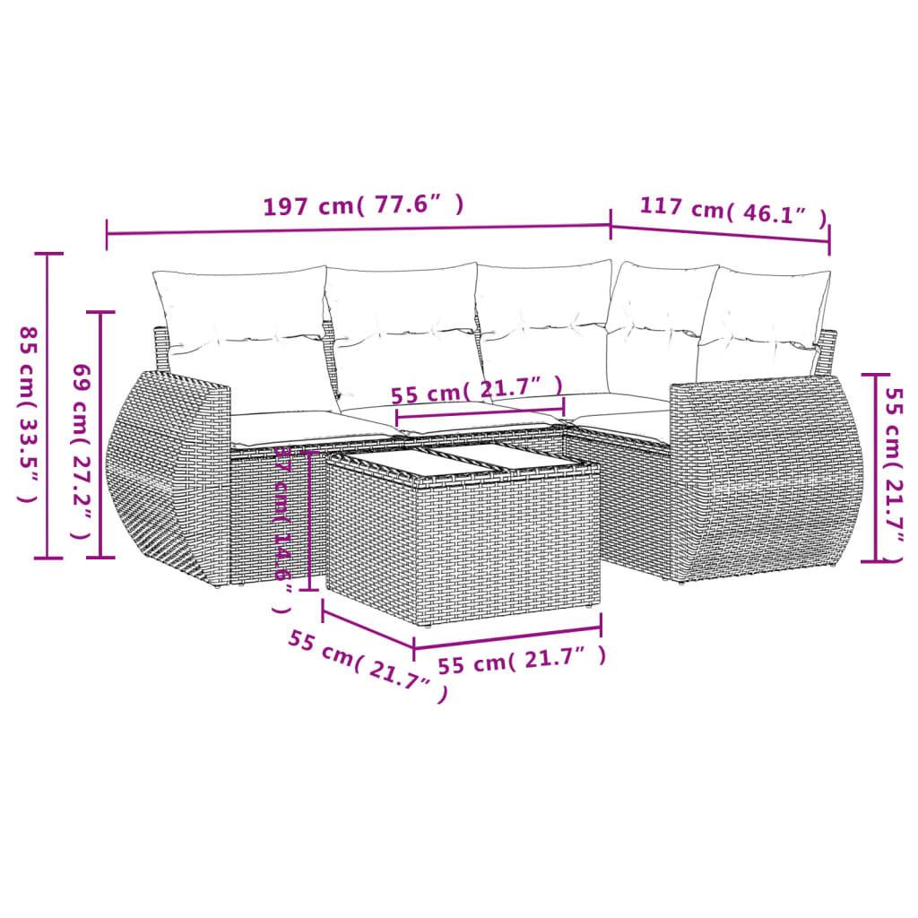 VidaXL Garten sofagarnitur poly-rattan