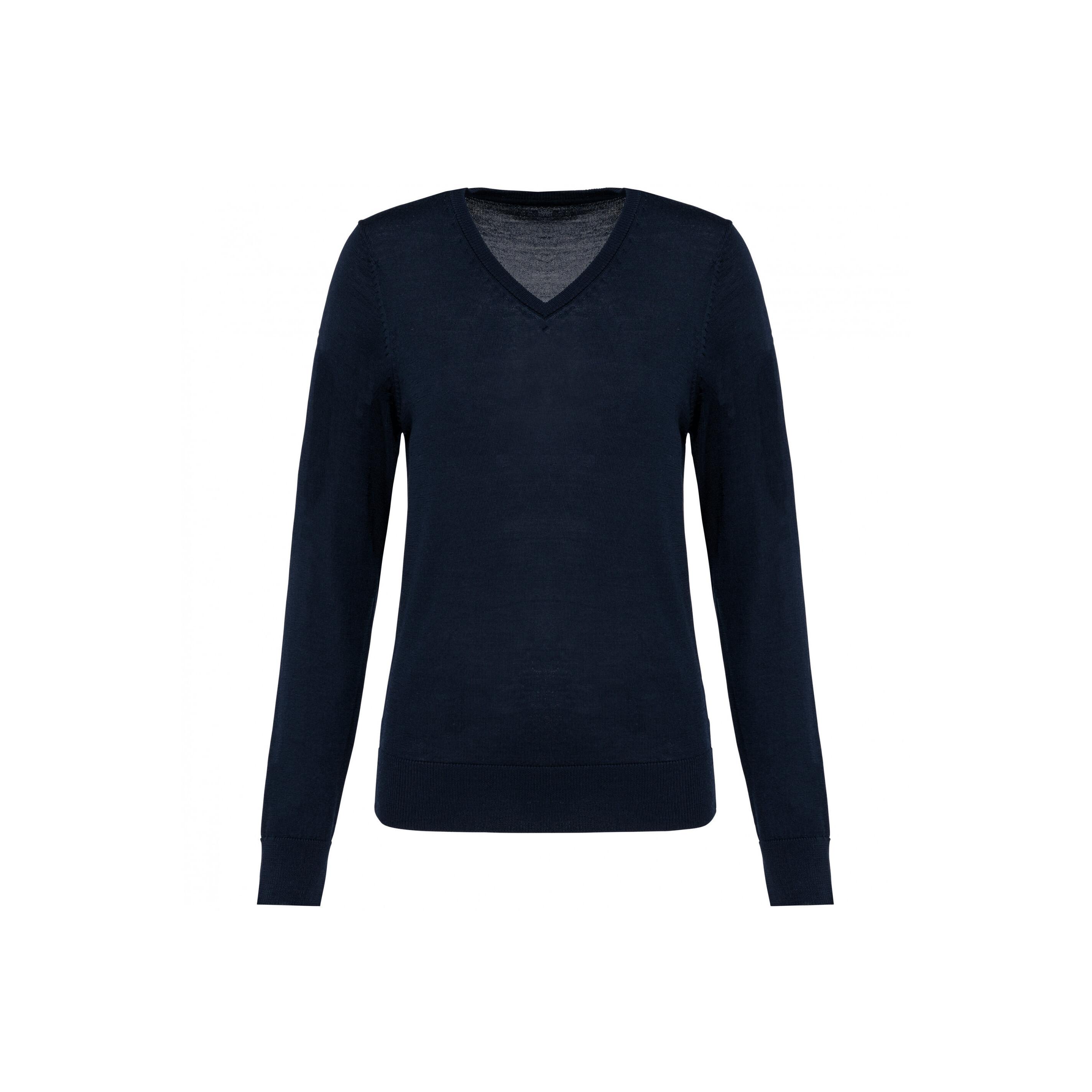 Kariban merino-pullover mit v-ausschnitt, damen