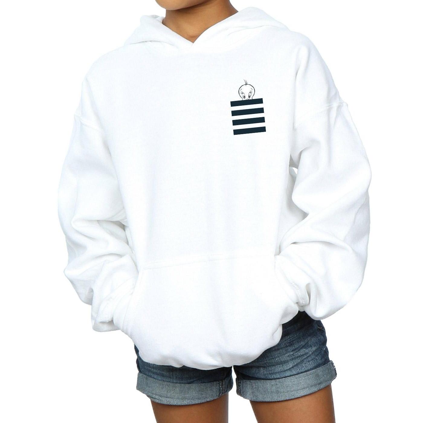 LOONEY TUNES Tweety Pie Striped Faux Pocket Kapuzenpullover