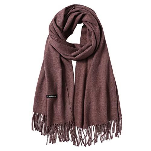 Only-bags.store Schal Warm Herbst unifarben Baumwolle mit quasten/fransen, 40+ Farben Einfarbig & Kariert Pashmina,