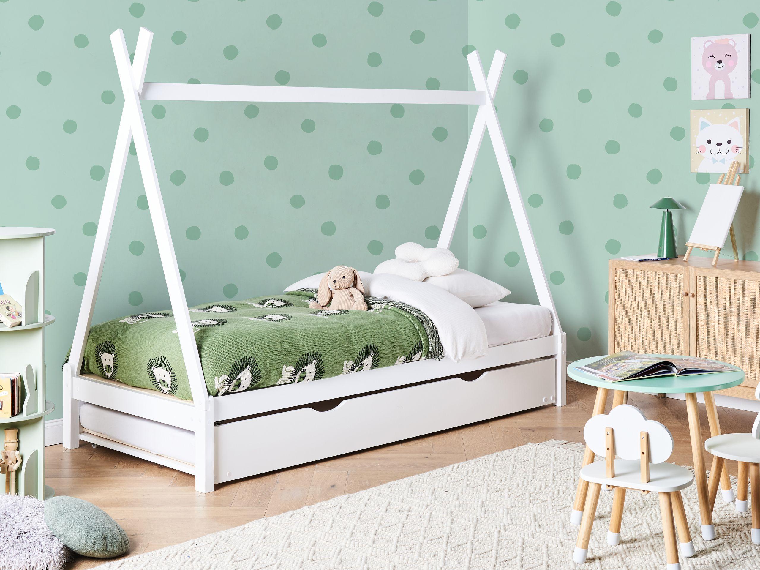 Beliani Kinderbett mit Ausziehbett aus Kiefernholz Modern TALMONTIERS