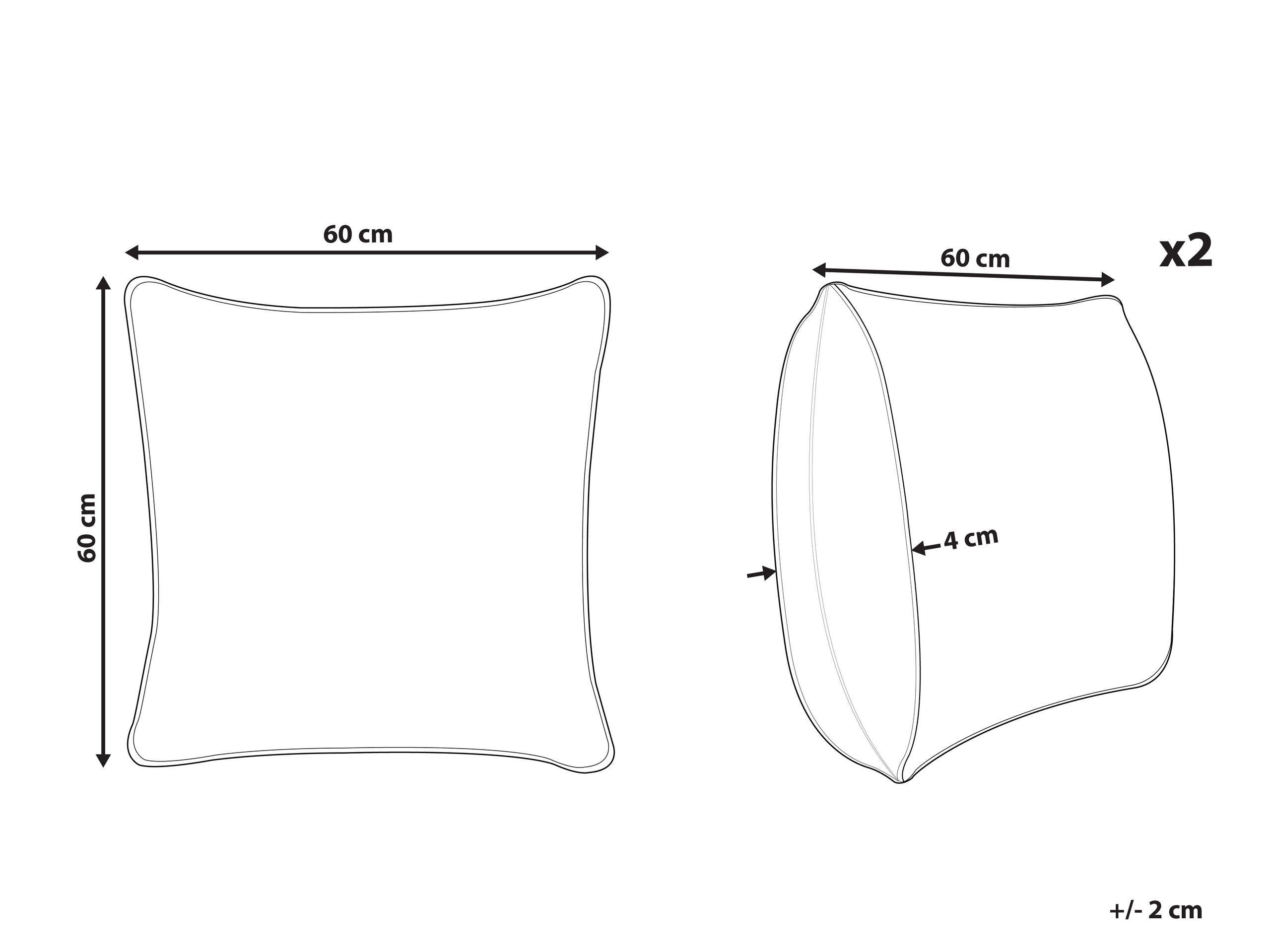 Beliani Dekokissen 2er Set aus Samtstoff Klassisch EUSTOMA