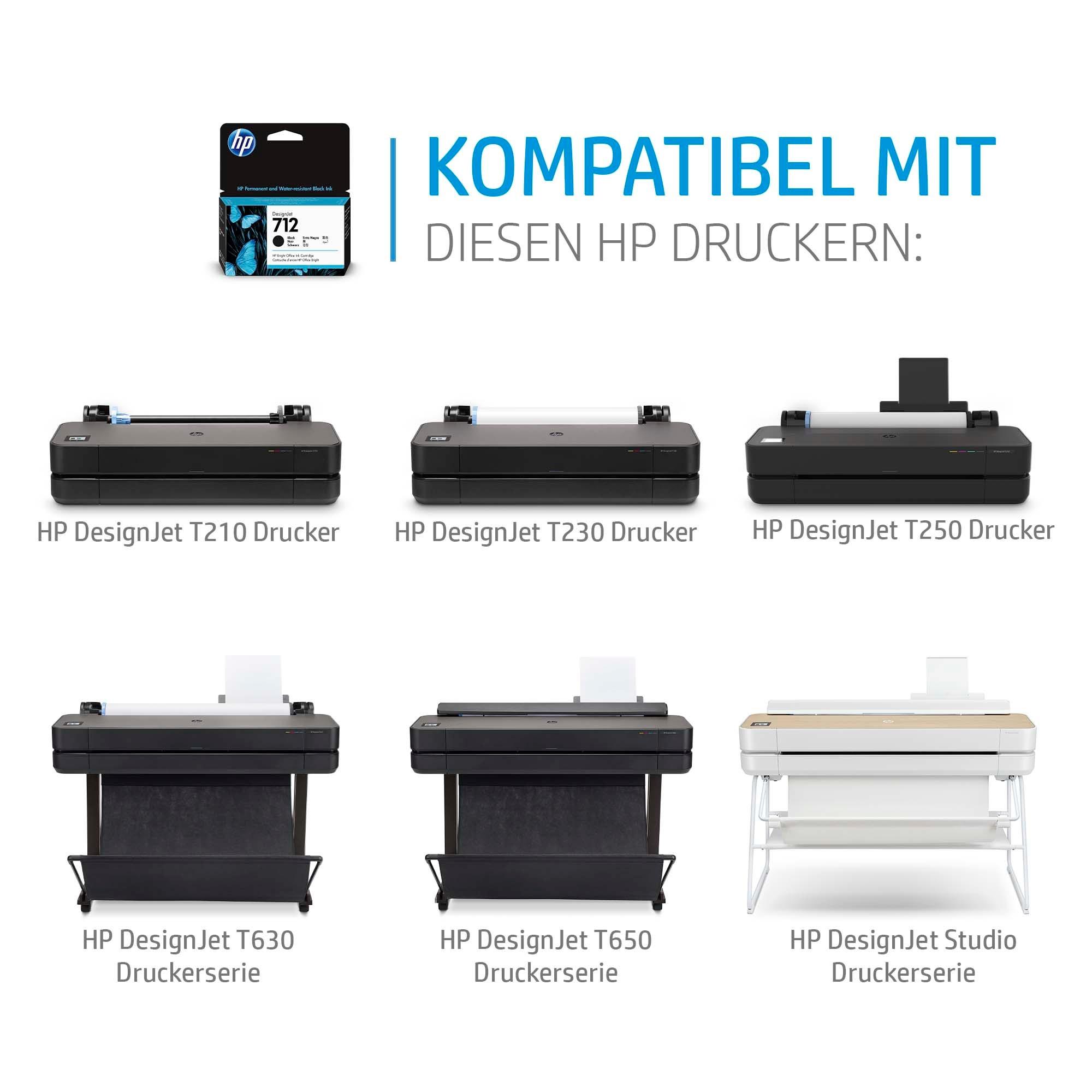 Hewlett-Packard HP Tintenpatrone 712 magenta 3ED78A DesignJet T230/250/630 3 Stück
