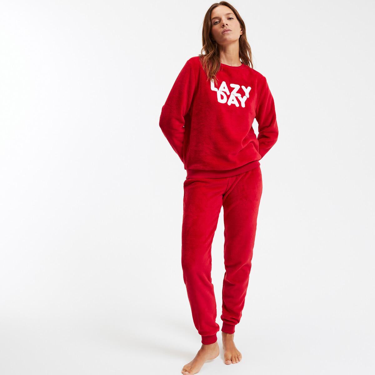 SO'HOME Fleece-Schlafanzug mit Schriftzug