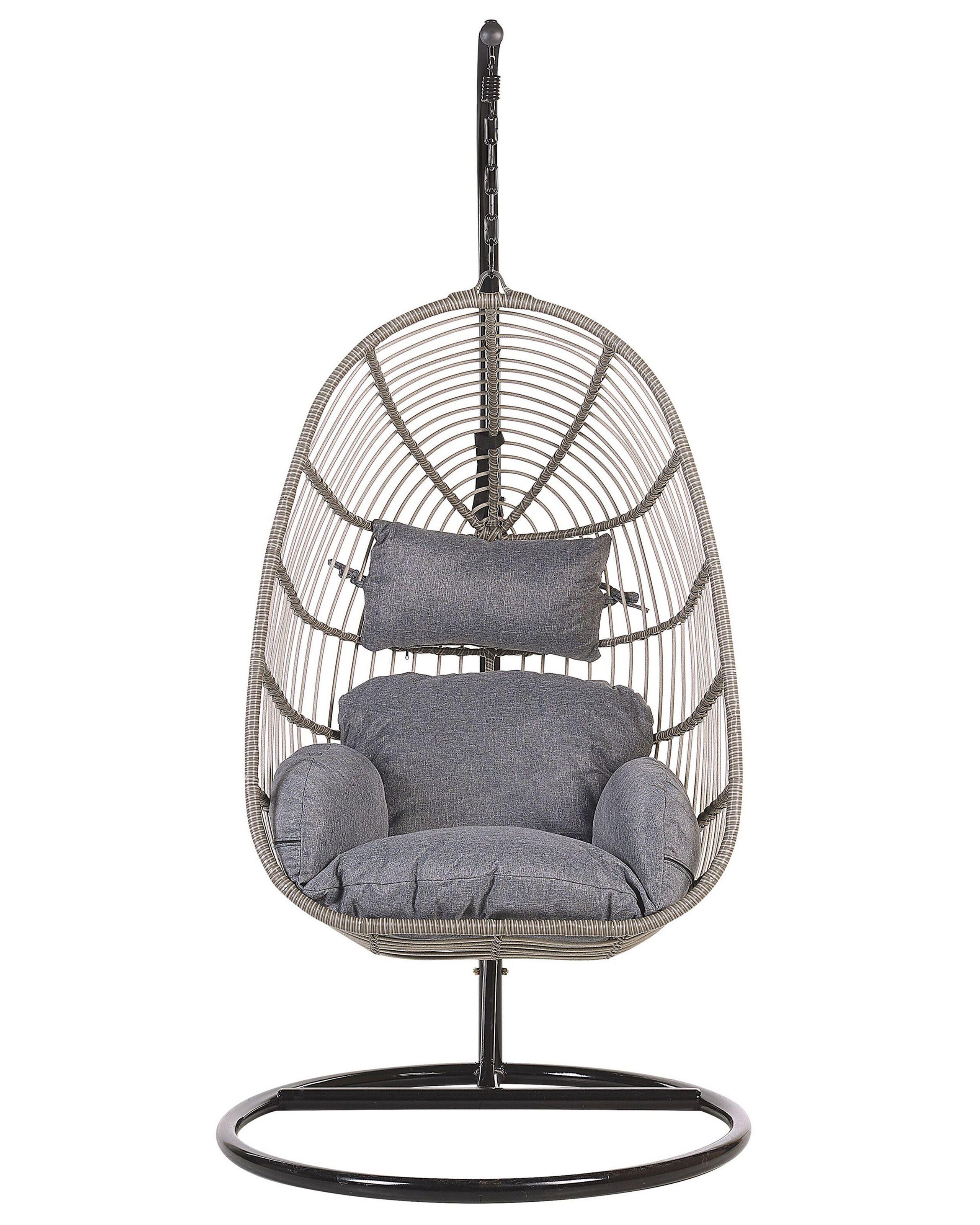 Beliani Hängesessel mit Gestell aus PE Rattan Retro CASOLI