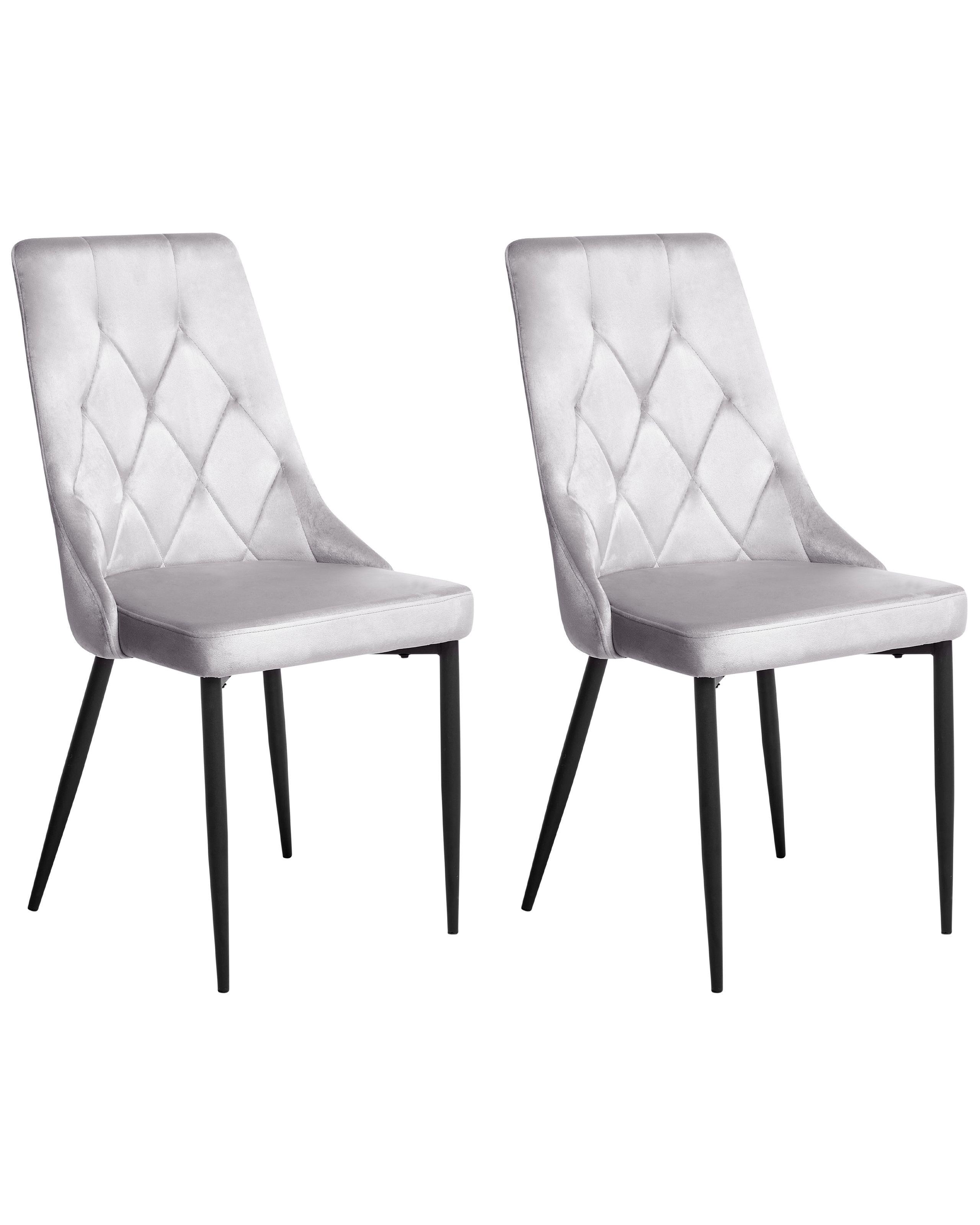 Beliani Esszimmerstuhl 2er Set aus Samtstoff Glamourös AVENIR