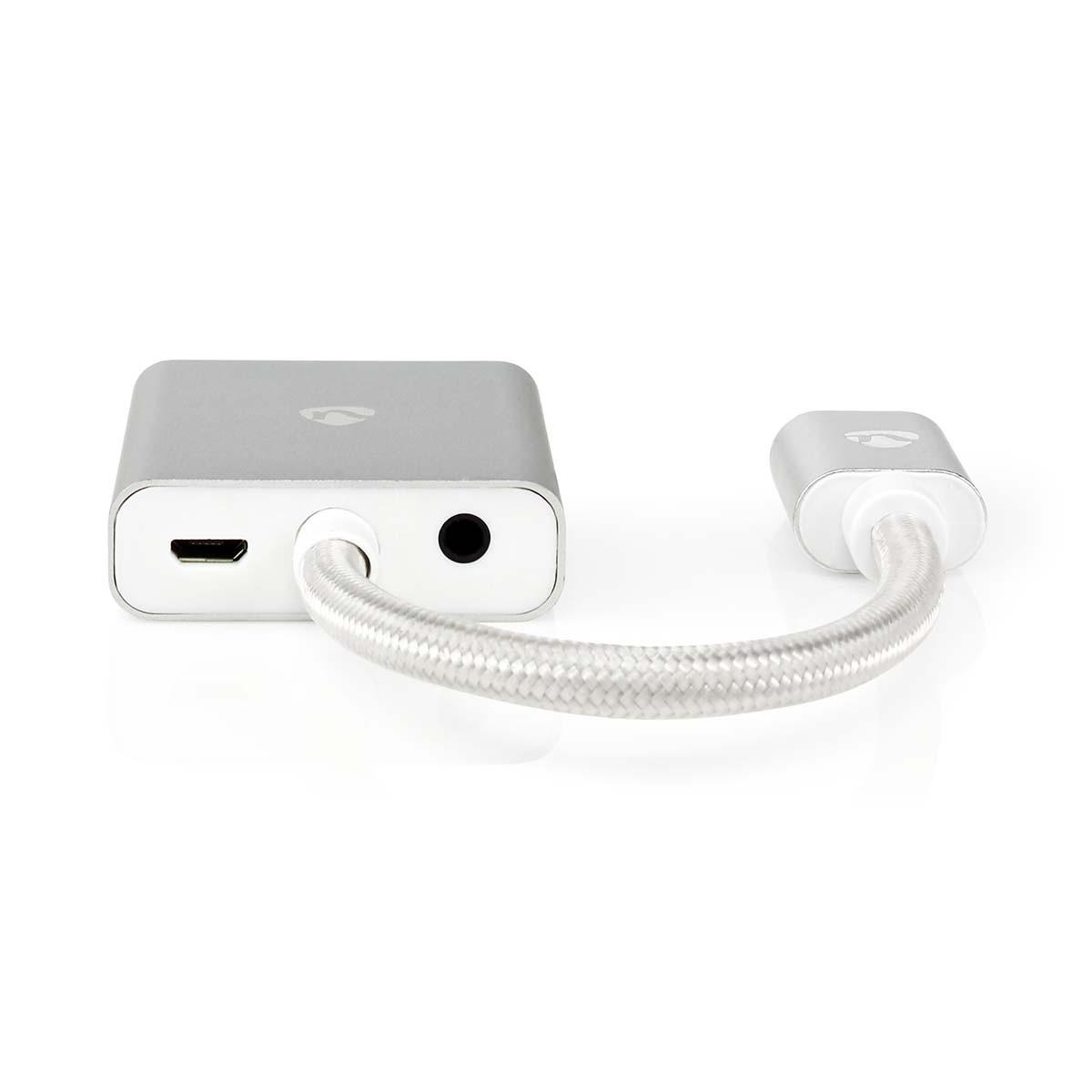 Nedis VGA Adapter | HDMI™ Stecker | VGA Buchse 15p | Vergoldet | Gerade | Aluminium | Silber | Karton mit abgedecktem Fenster