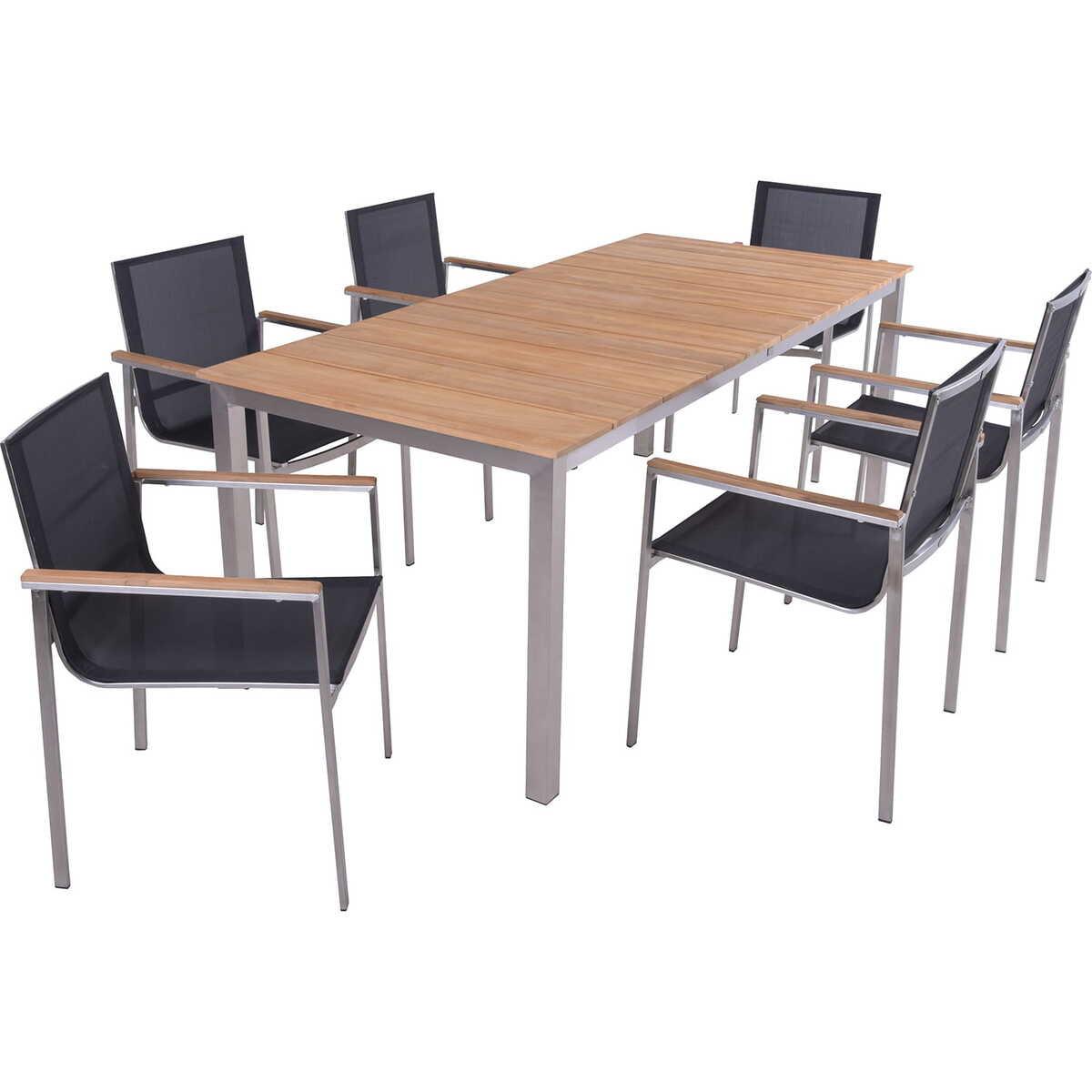 mutoni pleasure Garten Essgruppe Dallas Teak (7-tlg)