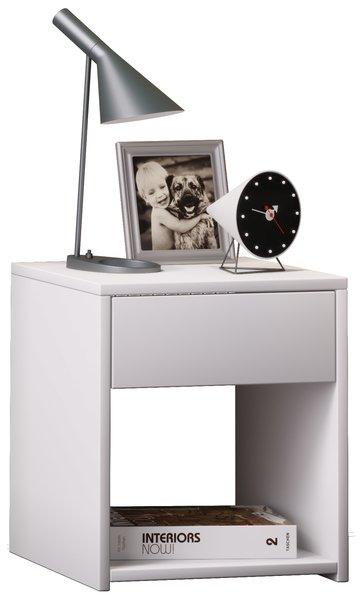 VCM Nachtschrank | Maße Nachttisch ca. H. 40 x B. 35 x T. 35 cm | Schublade und offenes Fach | Nachttisch - Sledo Mini