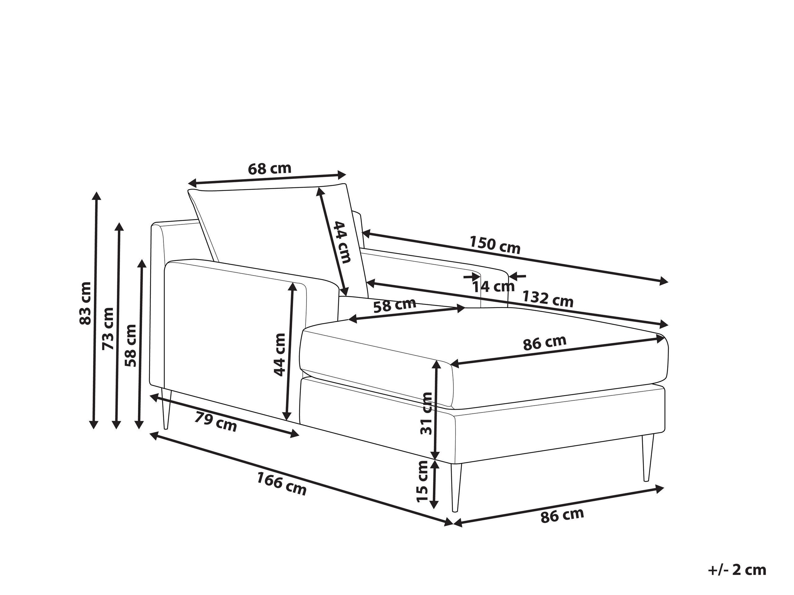 Beliani Chaiselongue aus Samtstoff Modern GUERET
