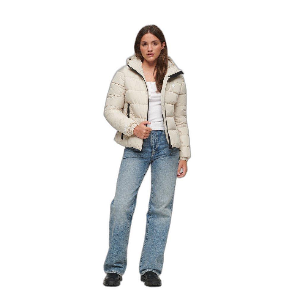 Superdry daunenjacke mit kapuze, damen uperdry pirit port