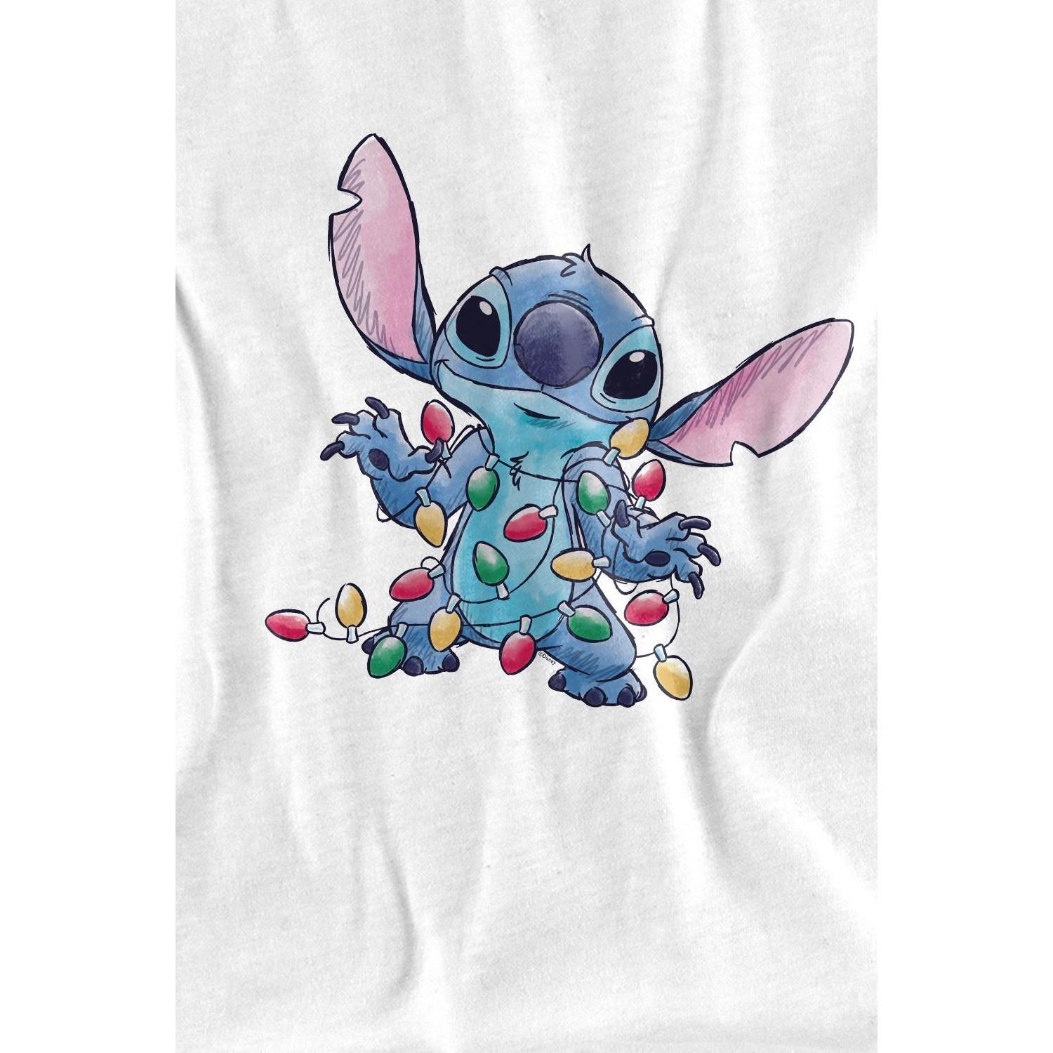 Lilo & Stitch Stitch Christmas Lights Kurzarm T-Shirt