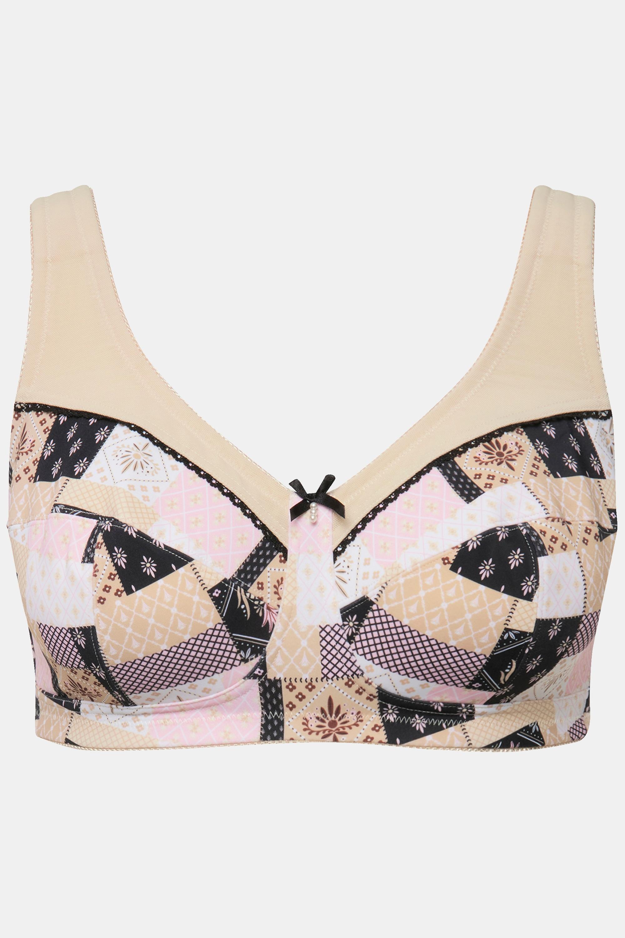 Ulla Popken Entlastungs-BH, Mustermix, ohne Bügel, Cup C - F