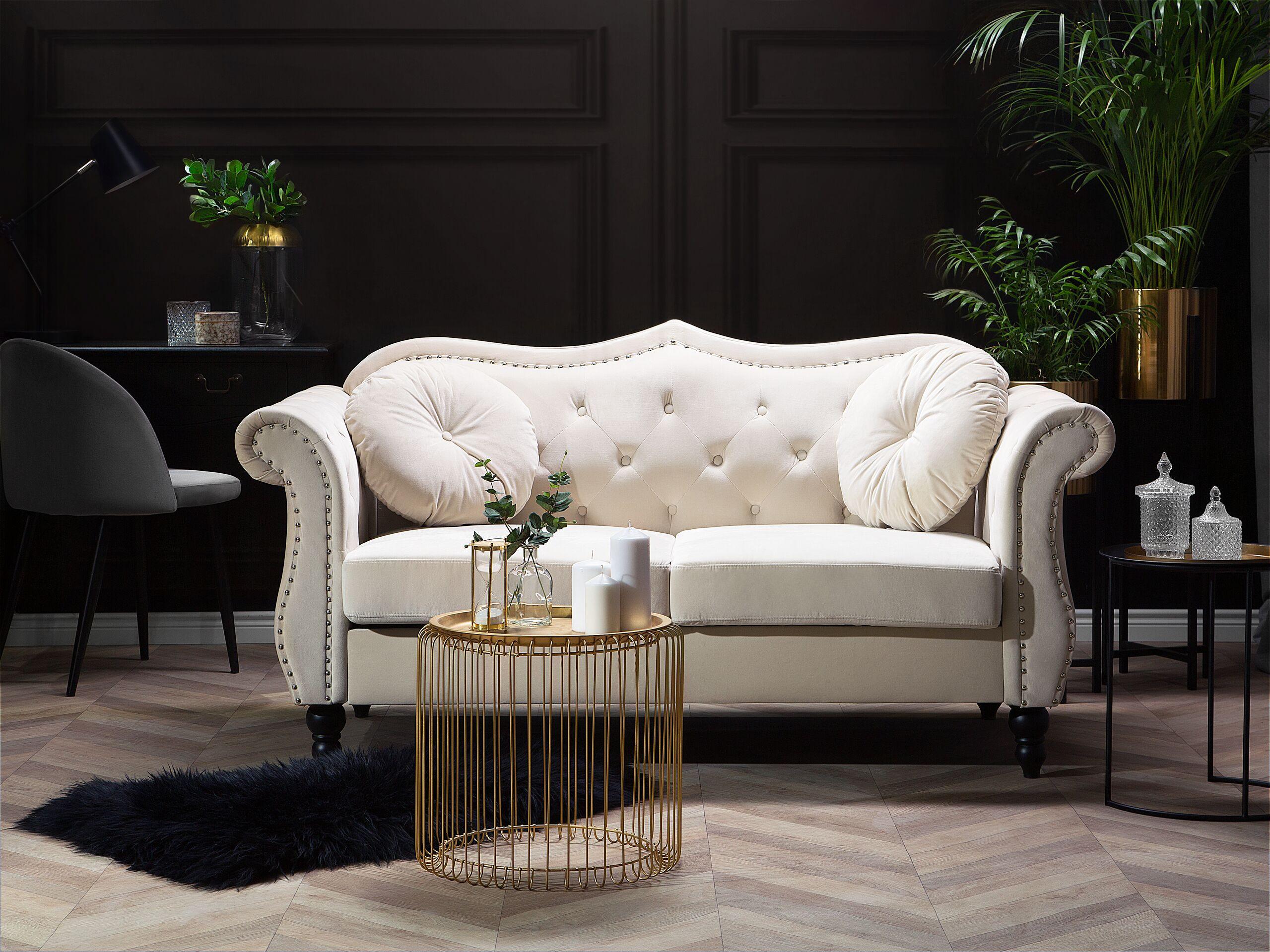 Beliani 2 Sitzer Sofa aus Samtstoff Glamourös SKIEN