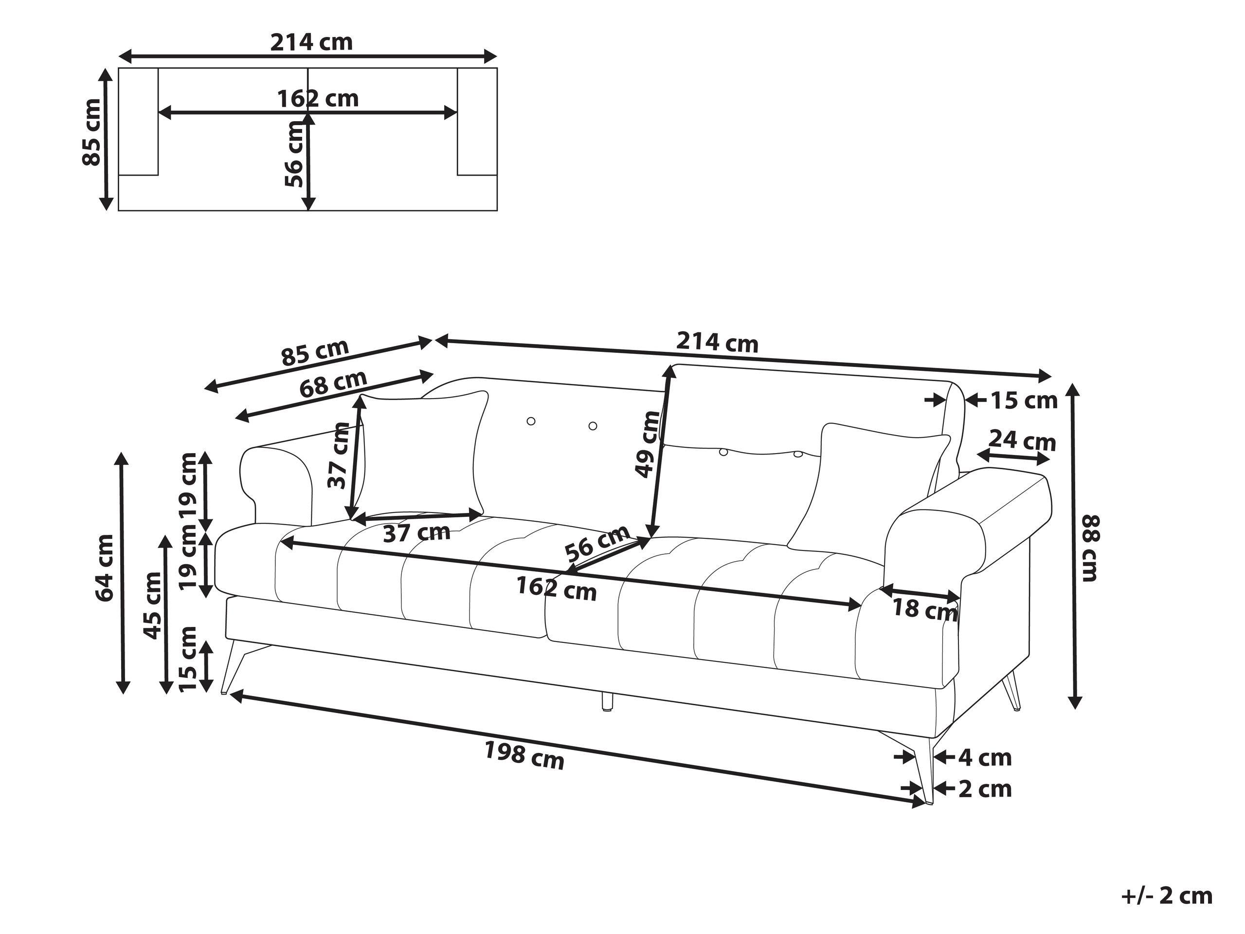 Beliani 3 Sitzer Sofa aus Polyester Minimalistisch SKIVE