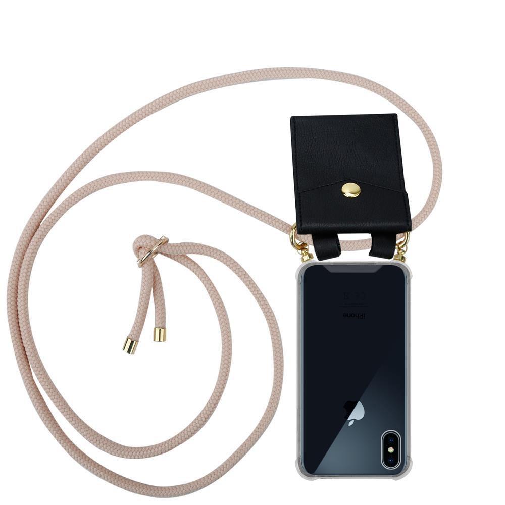 Cadorabo Handy Kette für Apple iPhone X XS Silikon mit Gold Ringen