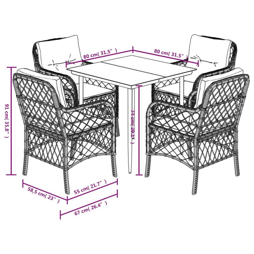 VidaXL Garten essgruppe poly-rattan