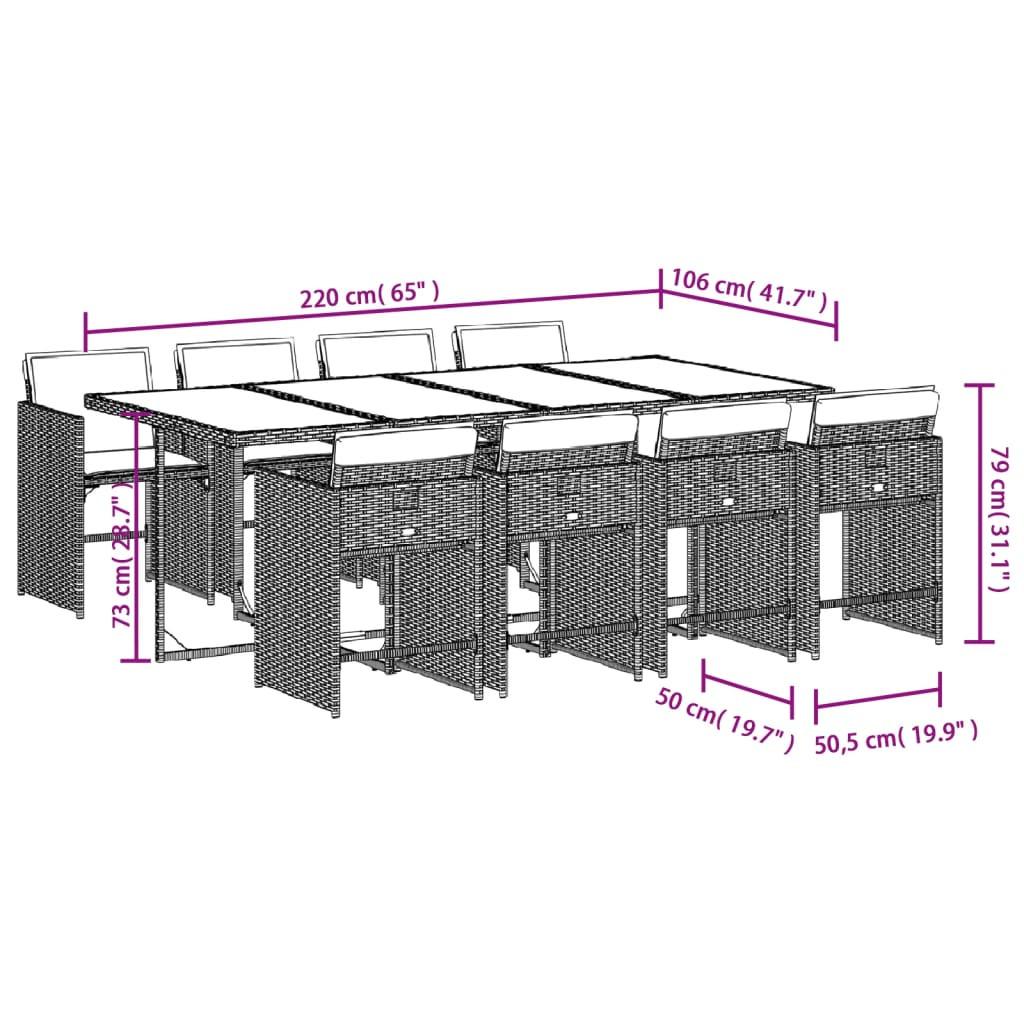 VidaXL Garten essgruppe poly-rattan