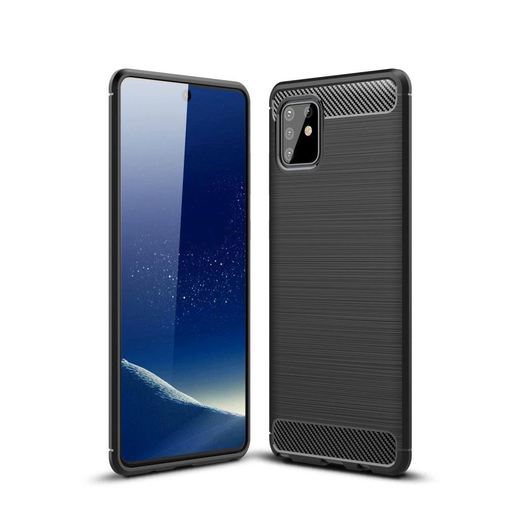 Cover-Discount Galaxy Note 10 Lite - Metall Carbon Look Gummi Hülle