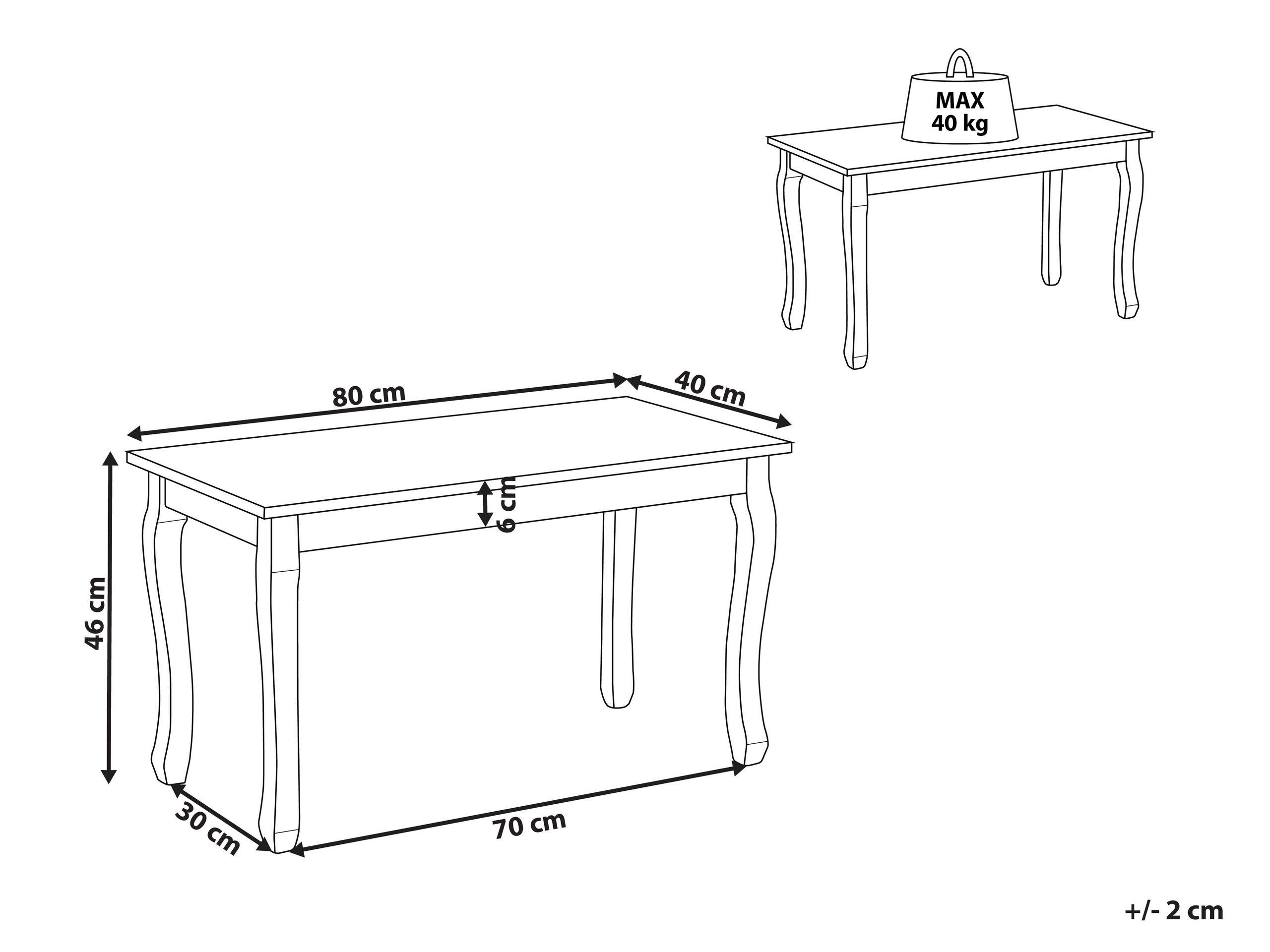 Beliani Couchtisch aus MDF-Platte Klassisch SNOOK