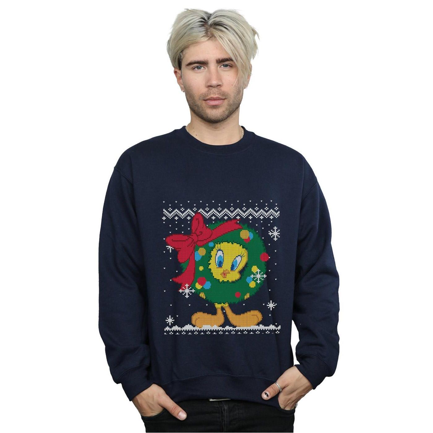 LOONEY TUNES Tweety Pie Christmas Fair Isle Sweatshirt