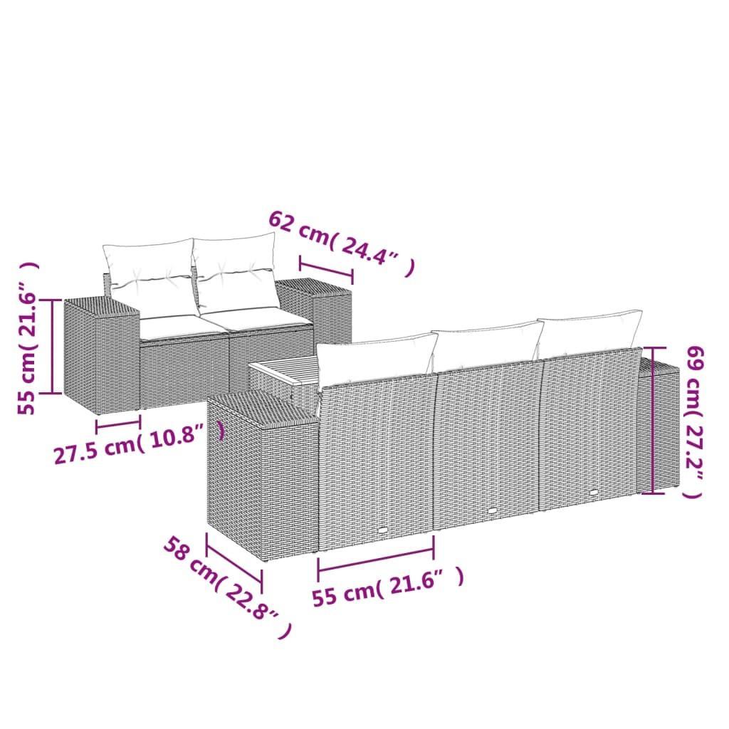VidaXL Garten sofagarnitur poly-rattan
