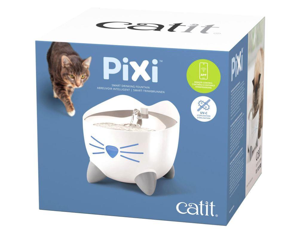 Catit Pixi Smart Trinkbrunnen 2L,weiss mit WiFi und edelstahl