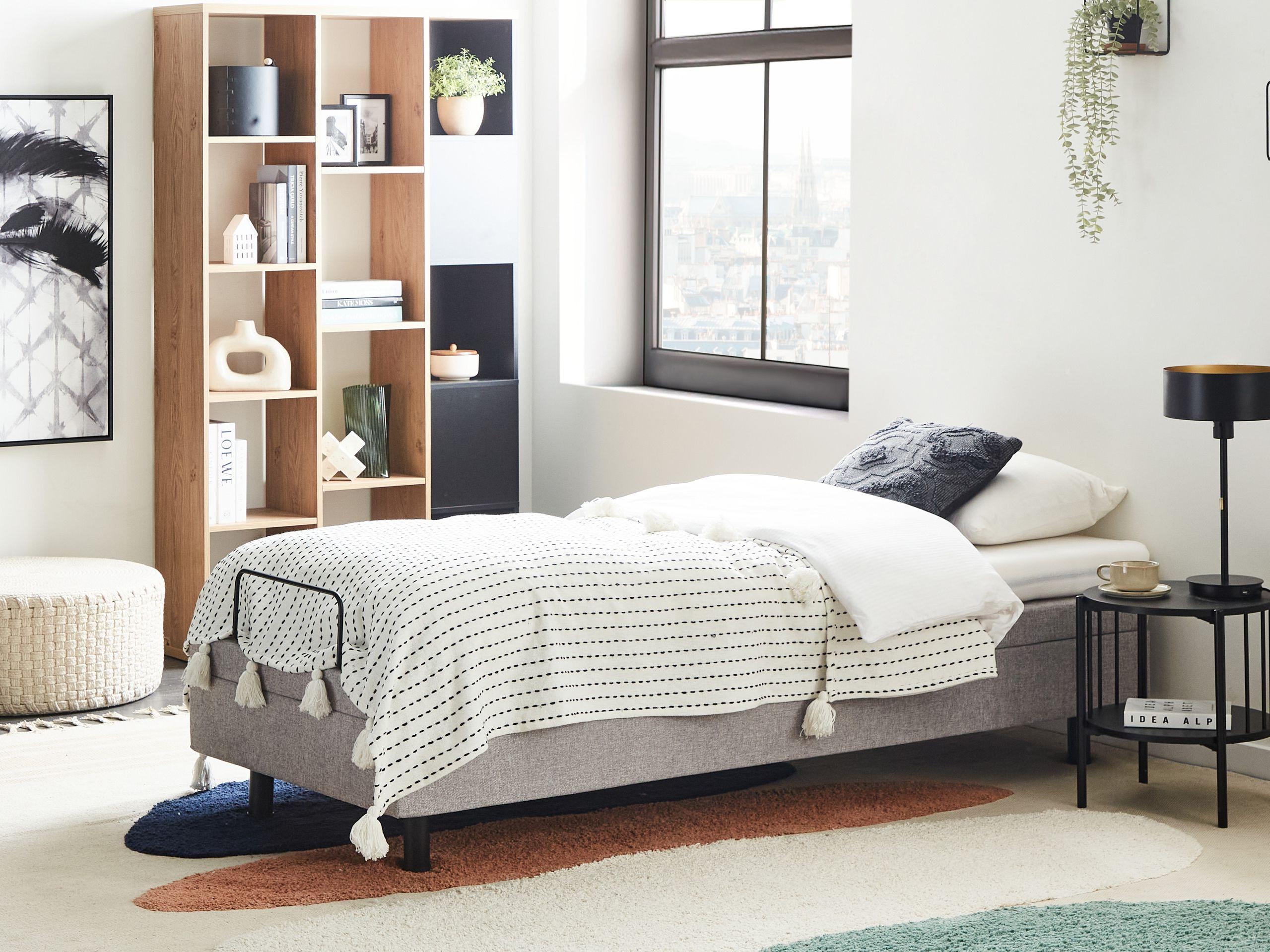 Beliani Verstellbares Bett ohne Kopfteil aus Polyester Modern DUKE II