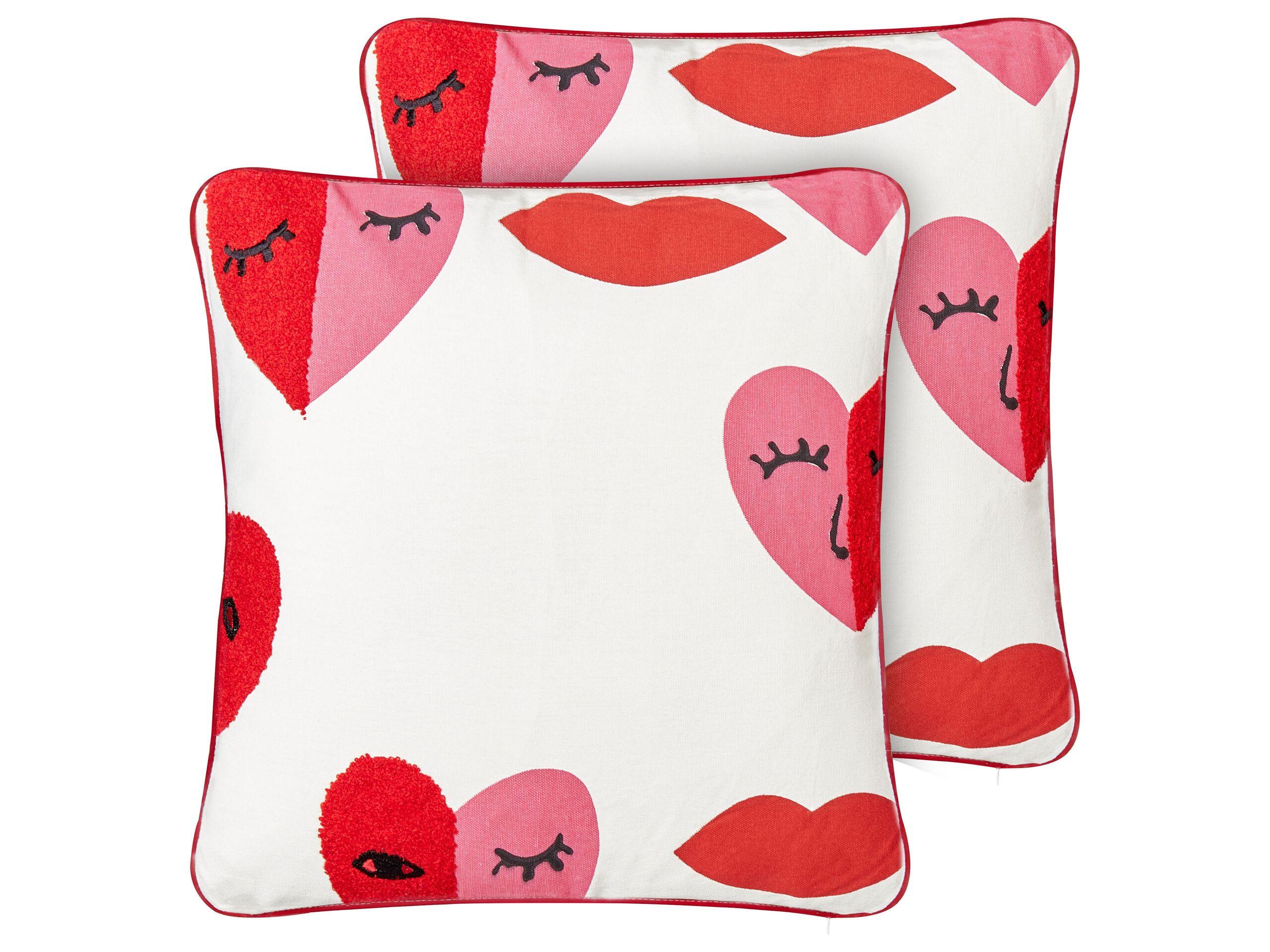 Beliani Dekokissen 2er Set aus Baumwolle Modern PERIWINKLE